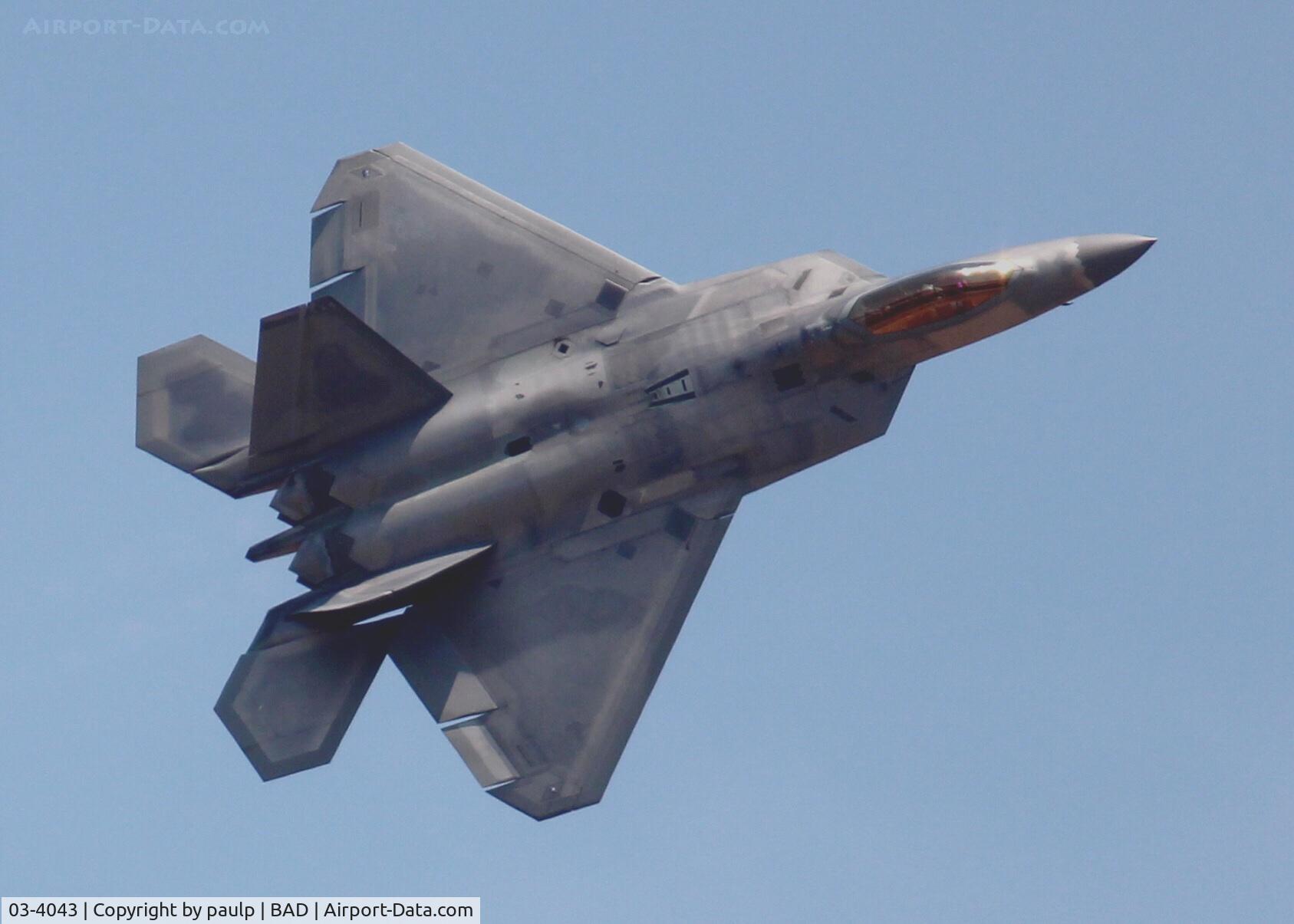 03-4043, 2003 Lockheed Martin F/A-22A Raptor C/N 4043, At Barksdale Air Force Base.