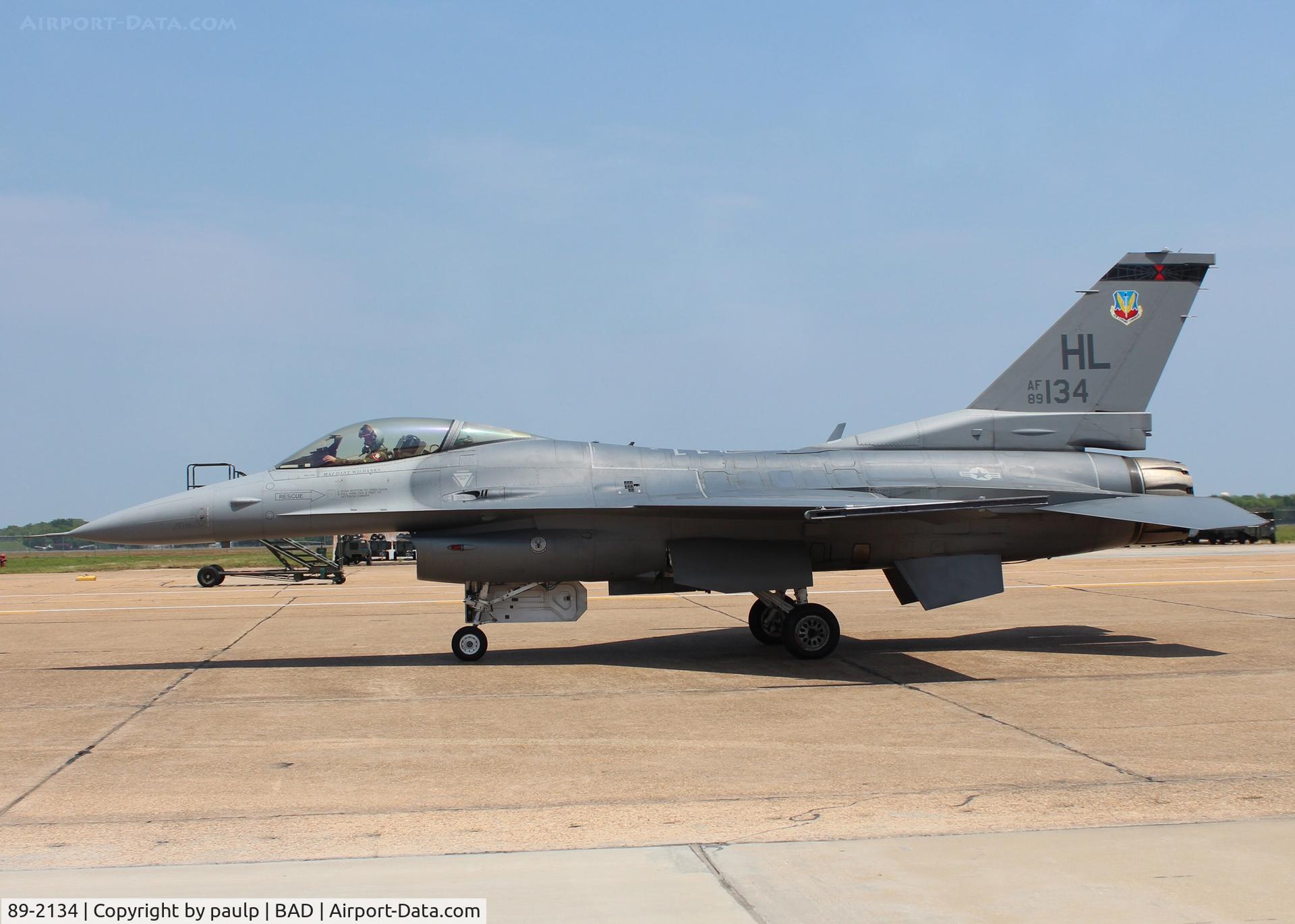 89-2134, 1989 General Dynamics F-16CG Night Falcon C/N 1C-287, At Barksdale Air Force Base.