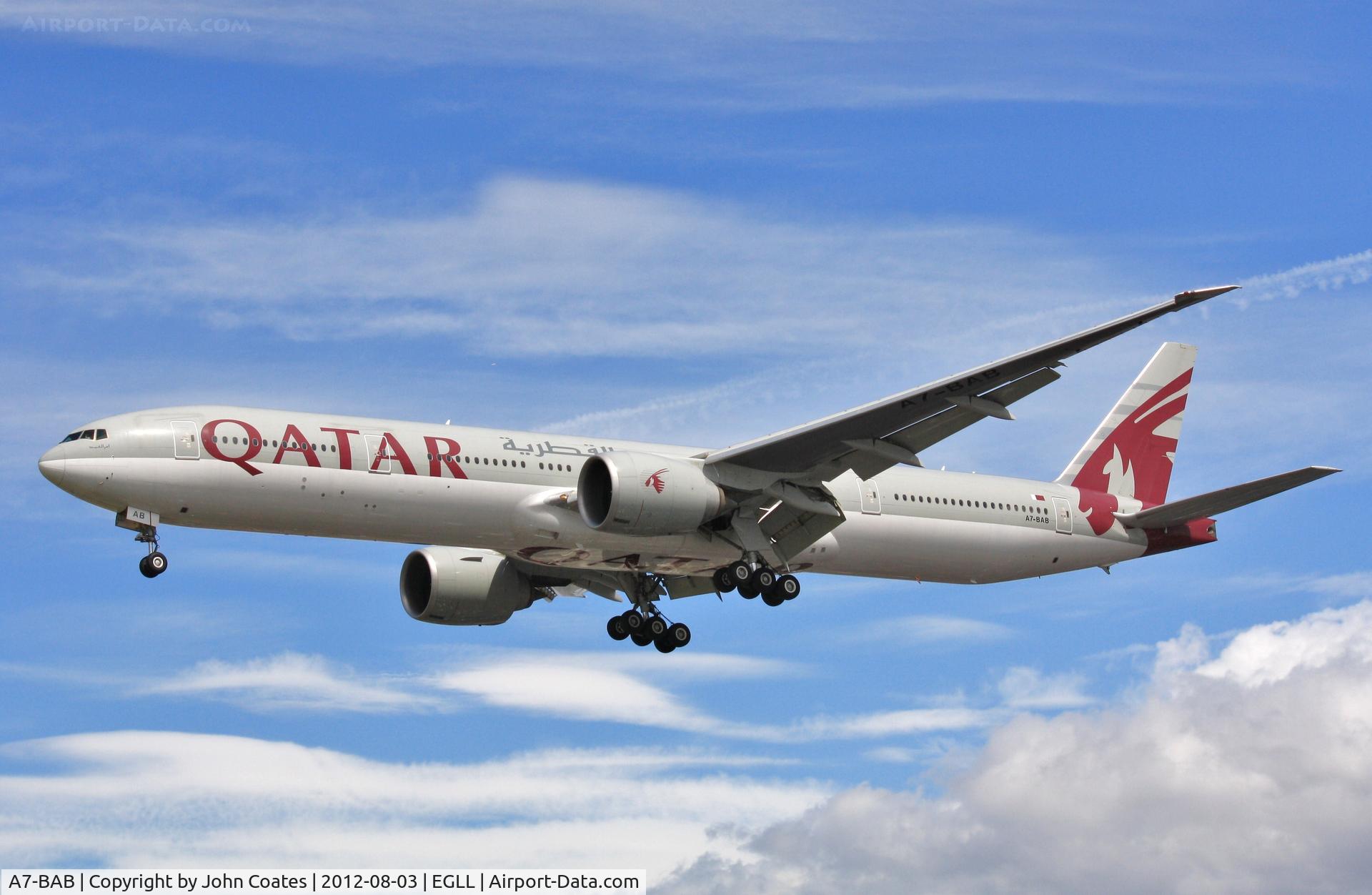 A7-BAB, 2007 Boeing 777-3DZ/ER C/N 36103, Finals 27R