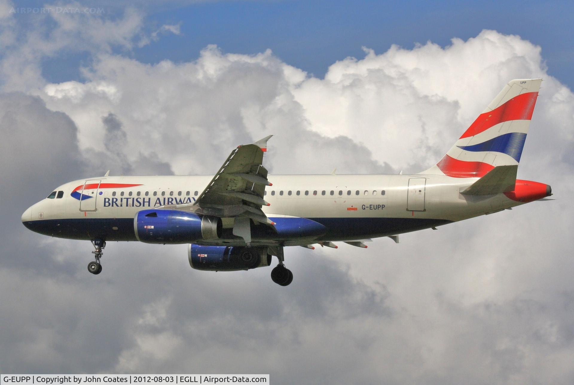 G-EUPP, 2000 Airbus A319-131 C/N 1295, Finals 27R
