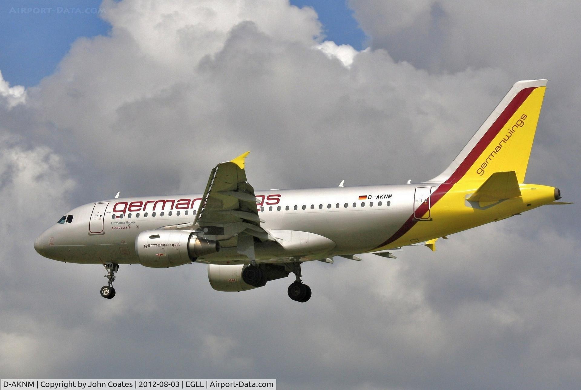 D-AKNM, 1999 Airbus A319-112 C/N 1089, Arrives 27R