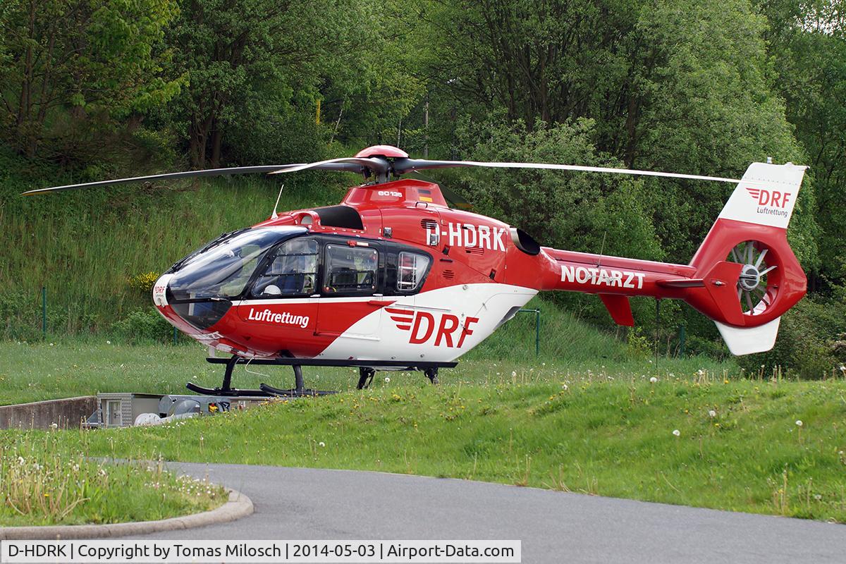 D-HDRK, 2006 Eurocopter EC-135P-2 C/N 0477, Seen at the hospital in Suhl, Thuringia, Germany