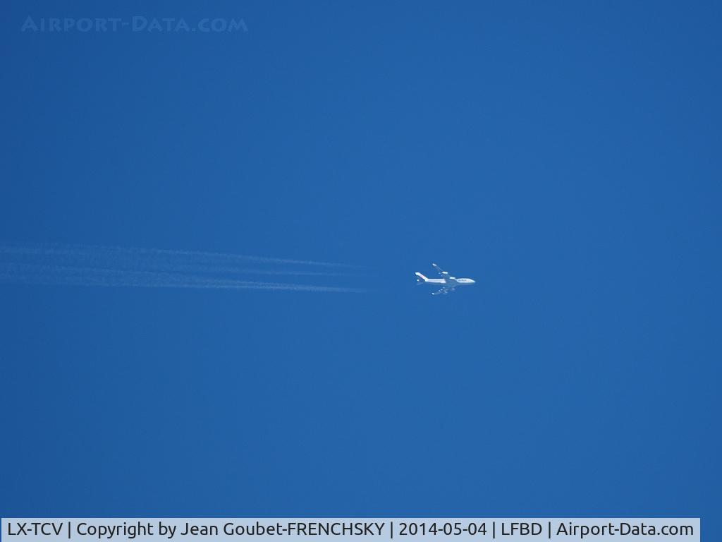 LX-TCV, 2002 Boeing 747-4R7F/SCD C/N 30401, Cargolux ICV 316 Chicago/Toulouse, level 300, 420 kts.