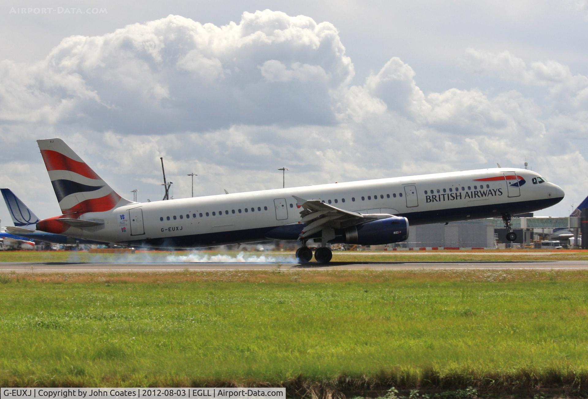G-EUXJ, 2007 Airbus A321-231 C/N 3081, Touchdown