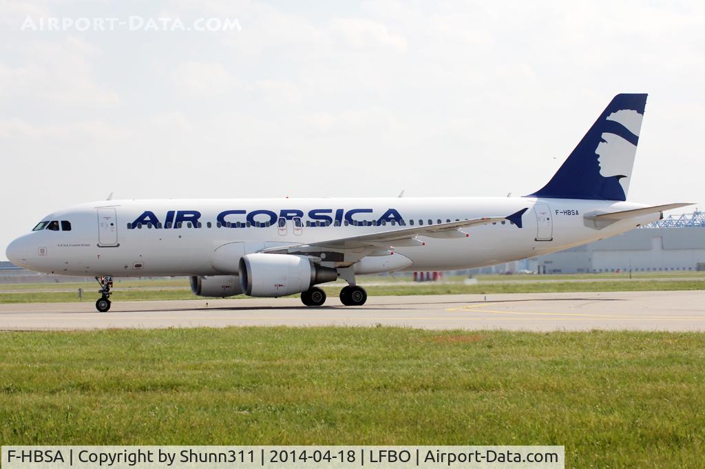 F-HBSA, 2009 Airbus A320-216 C/N 3882, Taxiing to the Terminal in Air Corsica c/s