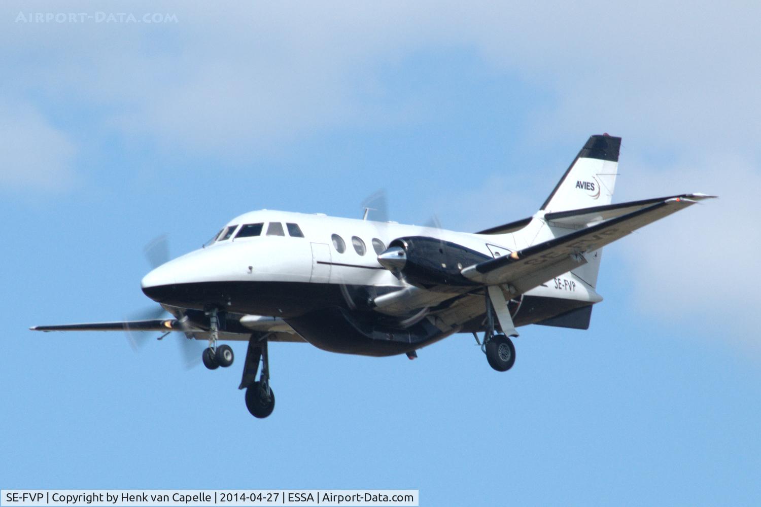 SE-FVP, 1986 British Aerospace BAe-3102 Jetstream 31 C/N 719, Jetstream 31 of Avies from Estonia on final approach to Stockholm Arlanda airport, Sweden