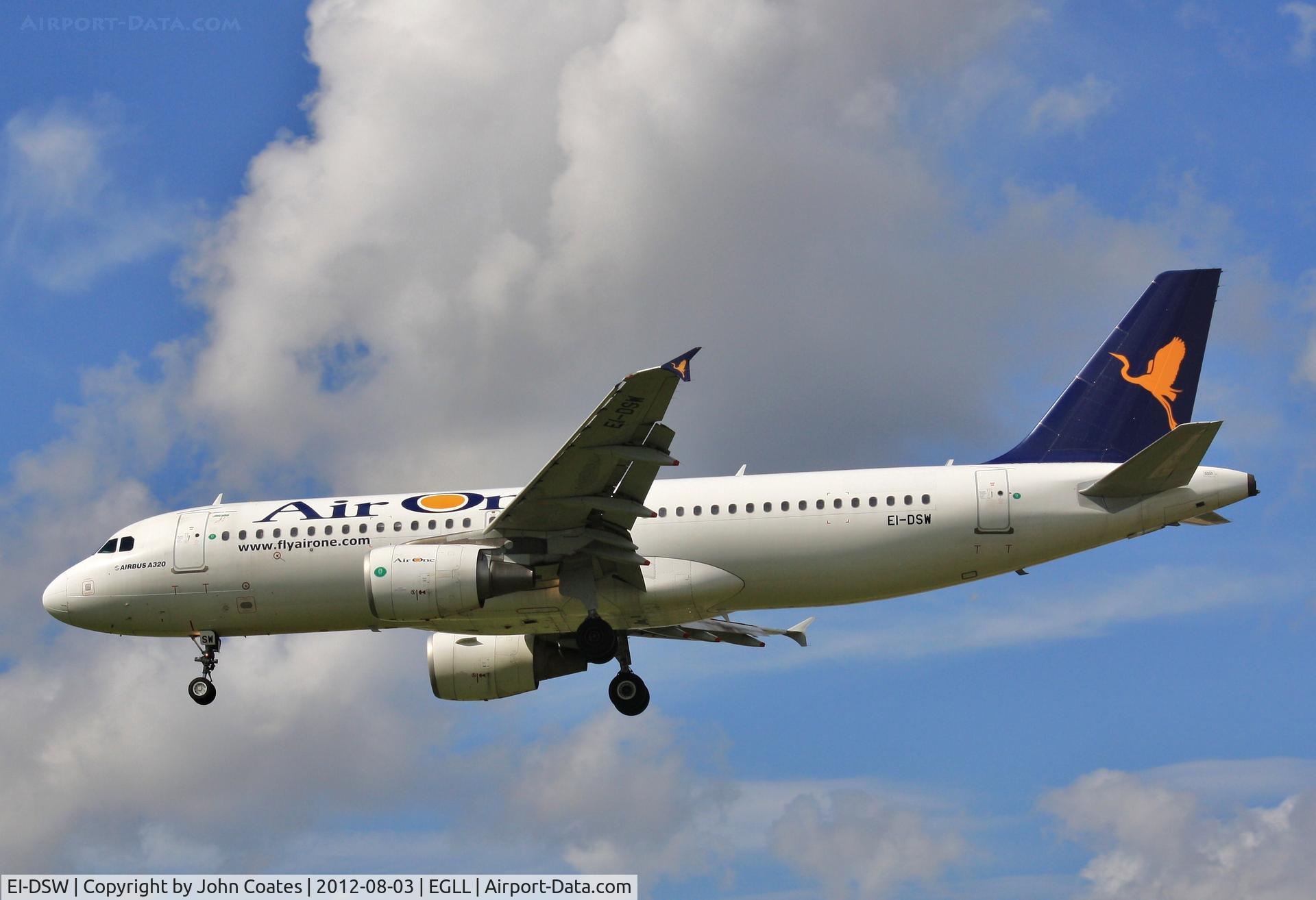 EI-DSW, 2008 Airbus A320-216 C/N 3609, Arrives 27L