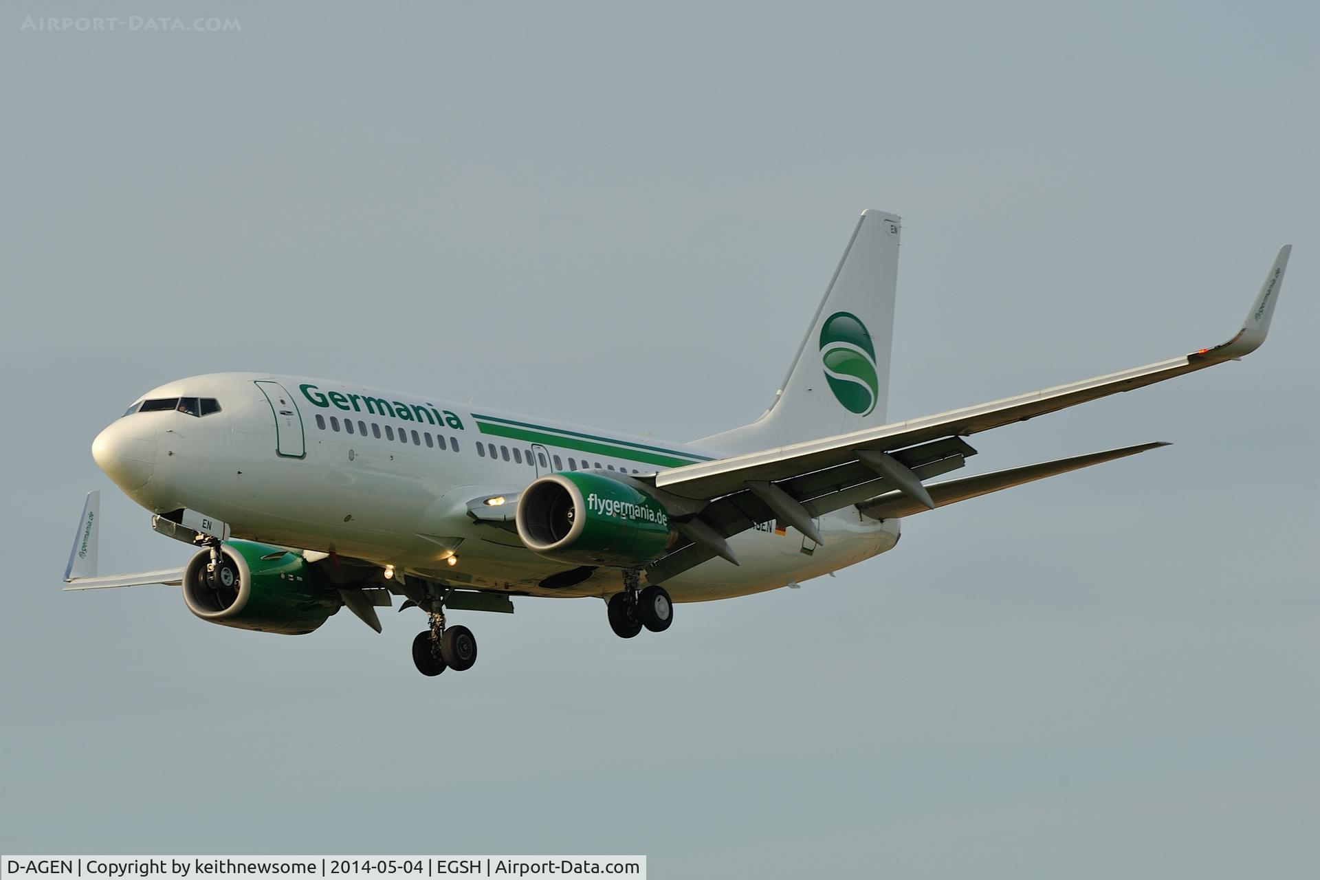 D-AGEN, 1998 Boeing 737-75B C/N 28100, Arriving from Tenerife !