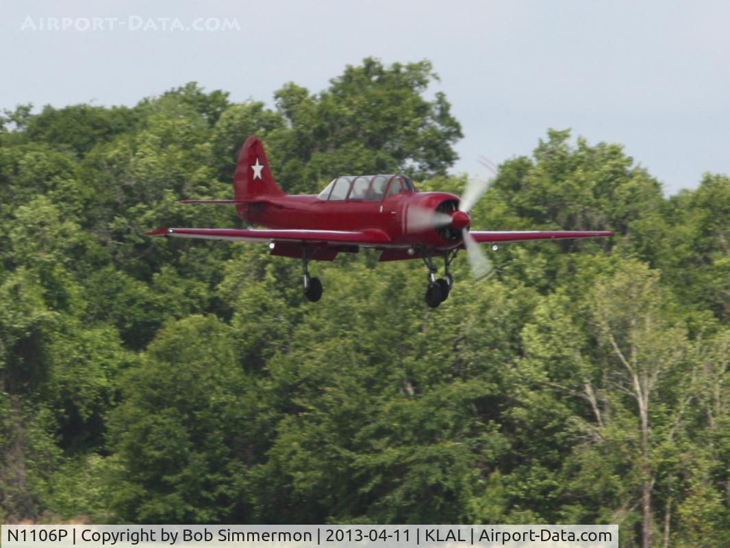 N1106P, 1984 Yakovlev Yak-52 C/N 844411, Landing at Sun N Fun - Lakeland, FL