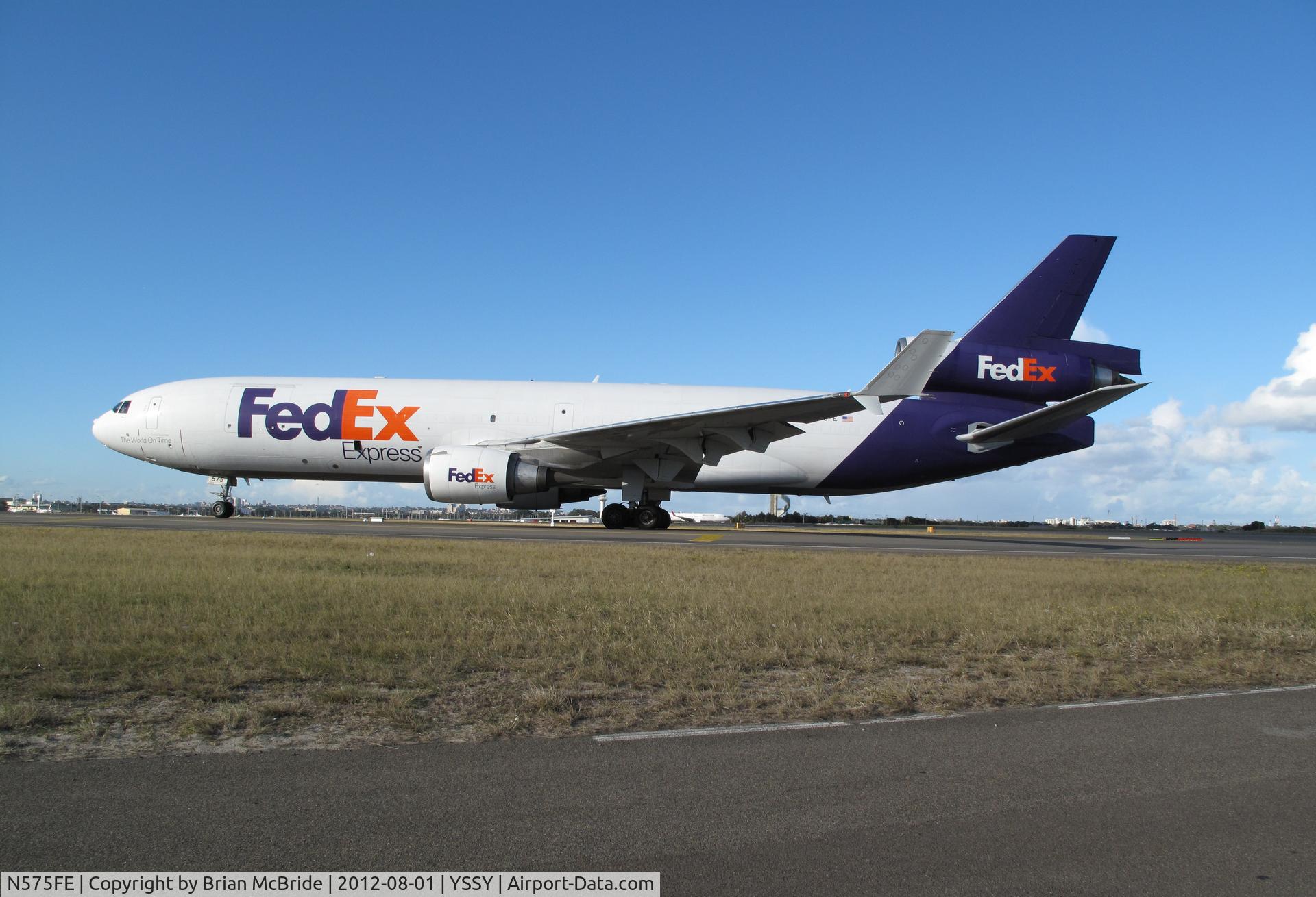 N575FE, 1992 McDonnell Douglas MD-11F C/N 48500, FedEx Express. MD-11F. N575FE cn 48500 493. Sydney - Kingsford Smith International (Mascot) (SYD YSSY). Image © Brian McBride. 01 August 2012