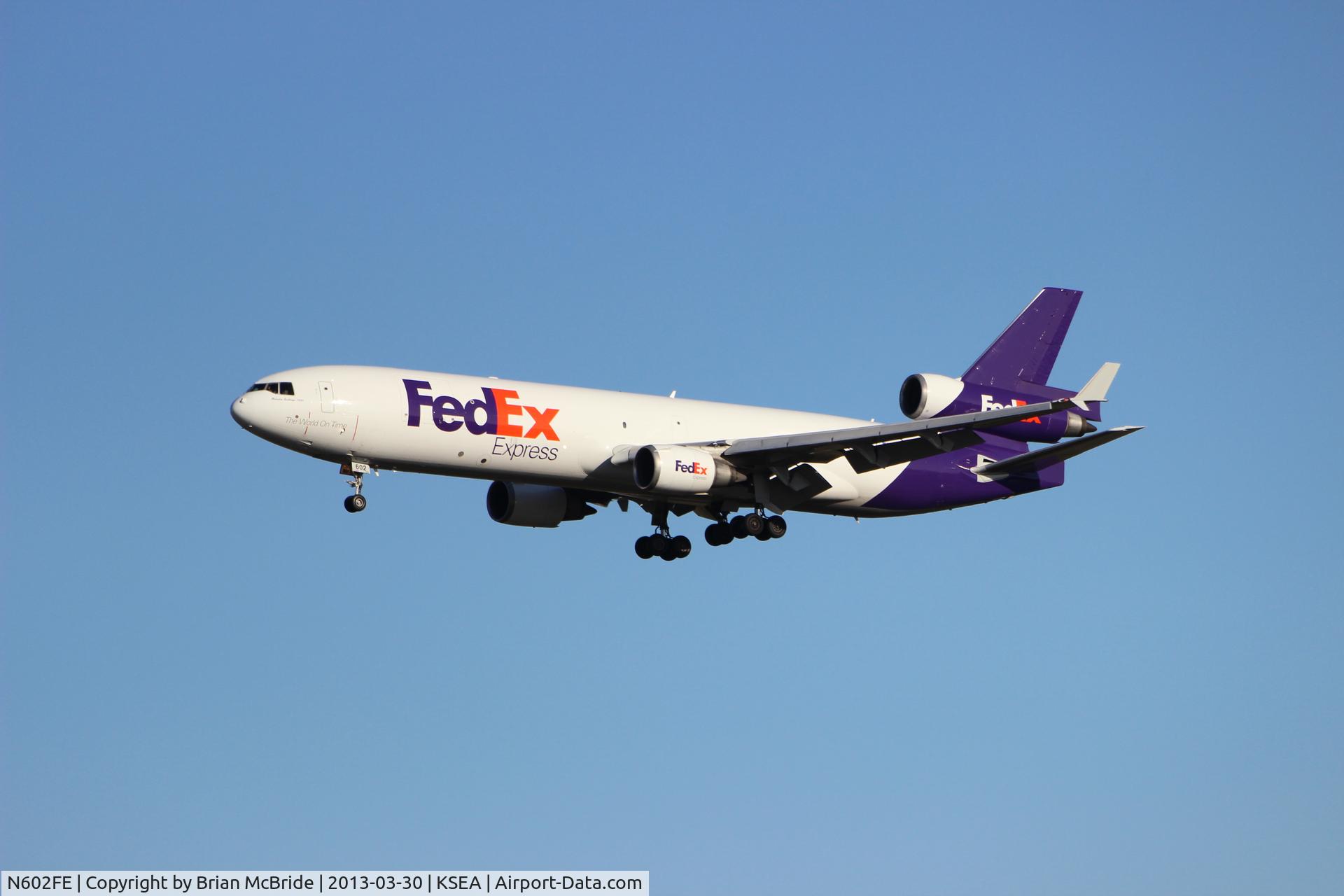N602FE, 1990 McDonnell Douglas MD-11F C/N 48402, FedEx Express. MD-11F. N602FE cn 48402 448. Seattle Tacoma - International (SEA KSEA). Image © Brian McBride. 30 March 2013