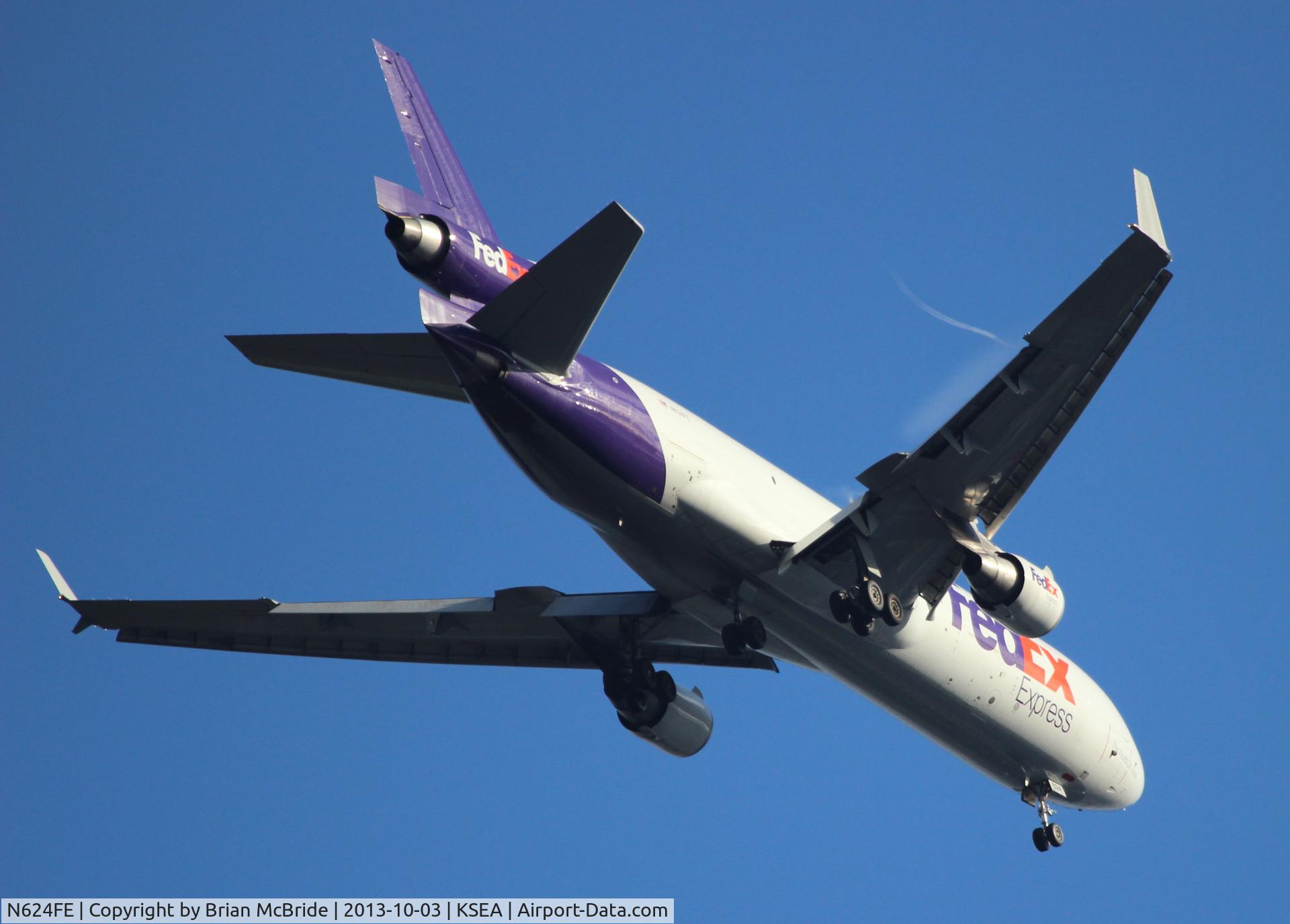 N624FE, 1990 McDonnell Douglas MD-11 C/N 48443, FedEx Express. MD-11F. N624FE cn 48443 458. Seattle Tacoma - International (SEA KSEA). Image © Brian McBride. 03 October 2013