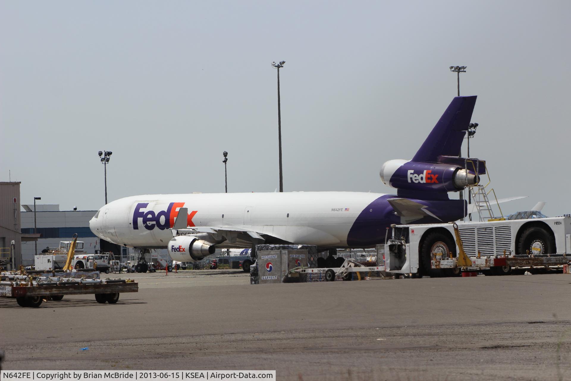 N642FE, 1992 McDonnell Douglas MD-11F C/N 48485, FedEx Express. MD-11F. N642FE cn 48485 502. Seattle Tacoma - International (SEA KSEA). Image © Brian McBride. 15 June 2013