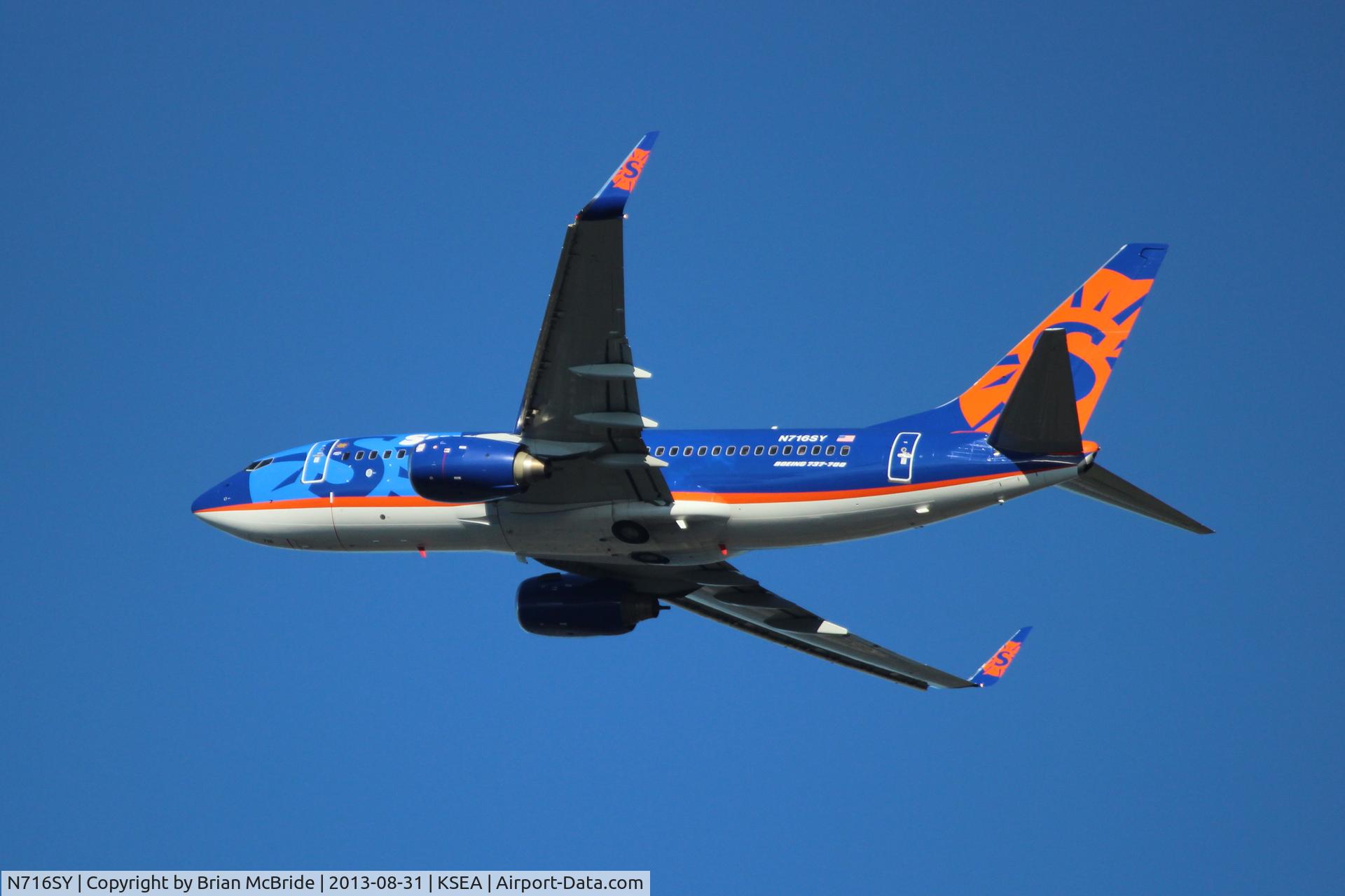 N716SY, 2001 Boeing 737-7Q8 C/N 30629, Sun Country Airlines. 737-7Q8. N716SY cn 30629. Seattle Tacoma - International (SEA KSEA). Image © Brian McBride. 31 August 2013