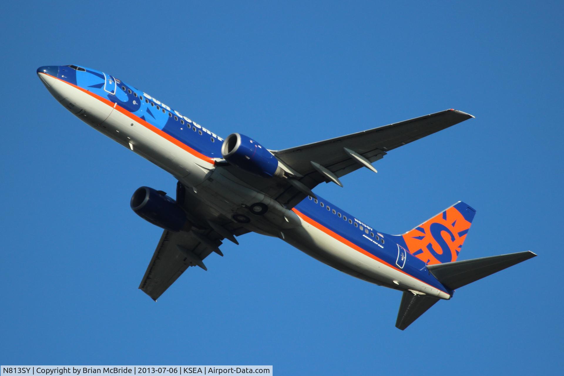 N813SY, 2001 Boeing 737-8Q8 C/N 28237, Sun Country Airlines. 737-8Q8. N813SY cn 28237 769. Seattle Tacoma - International (SEA KSEA). Image © Brian McBride. 06 July 2013