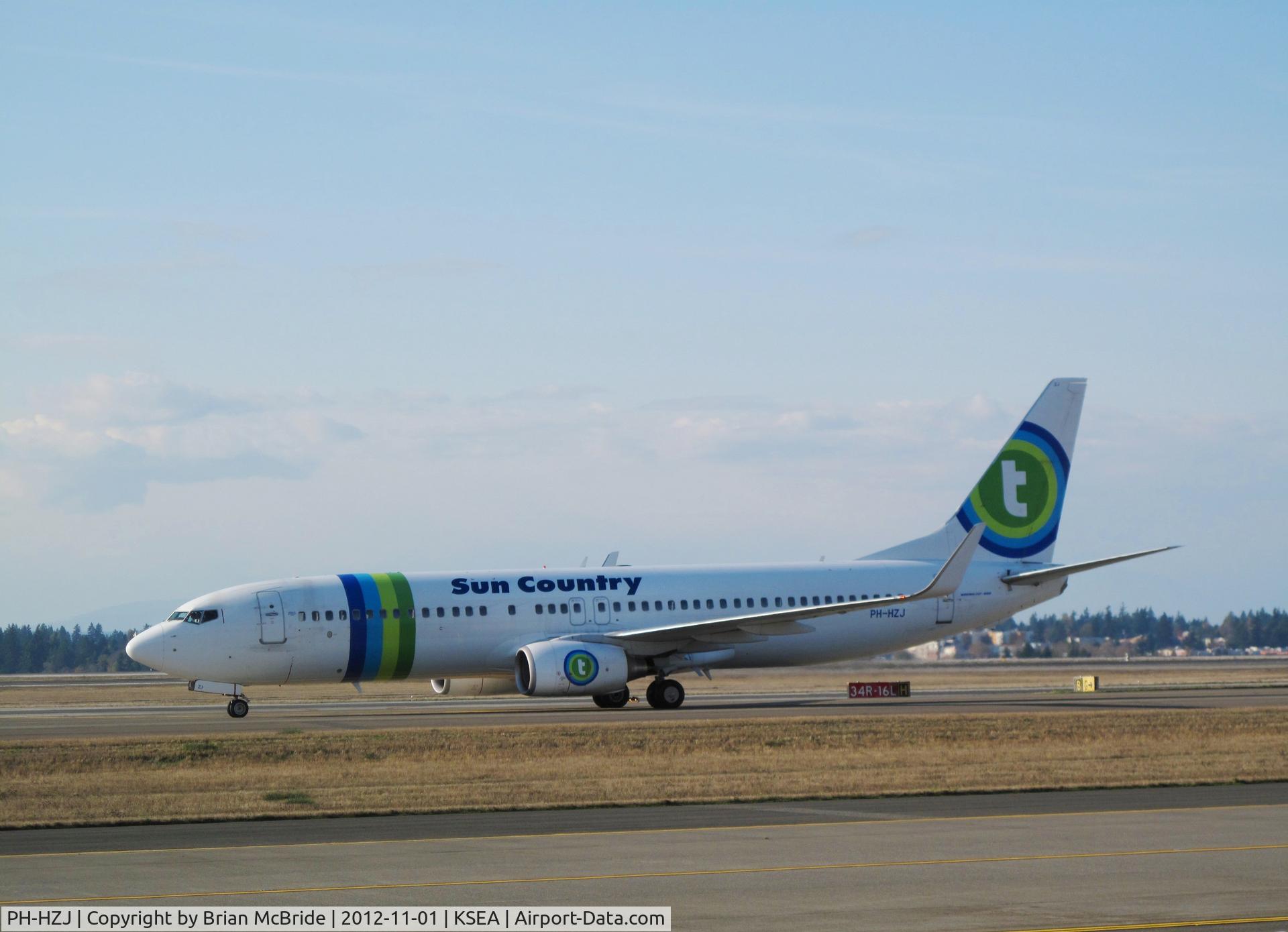 PH-HZJ, 2000 Boeing 737-8K2 C/N 30389, Sun Country Airlines (Transavia Airlines). 737-8K2. PH-HZJ cn 30389 549. Seattle Tacoma - International (SEA KSEA). Image © Brian McBride. 10 November 2012