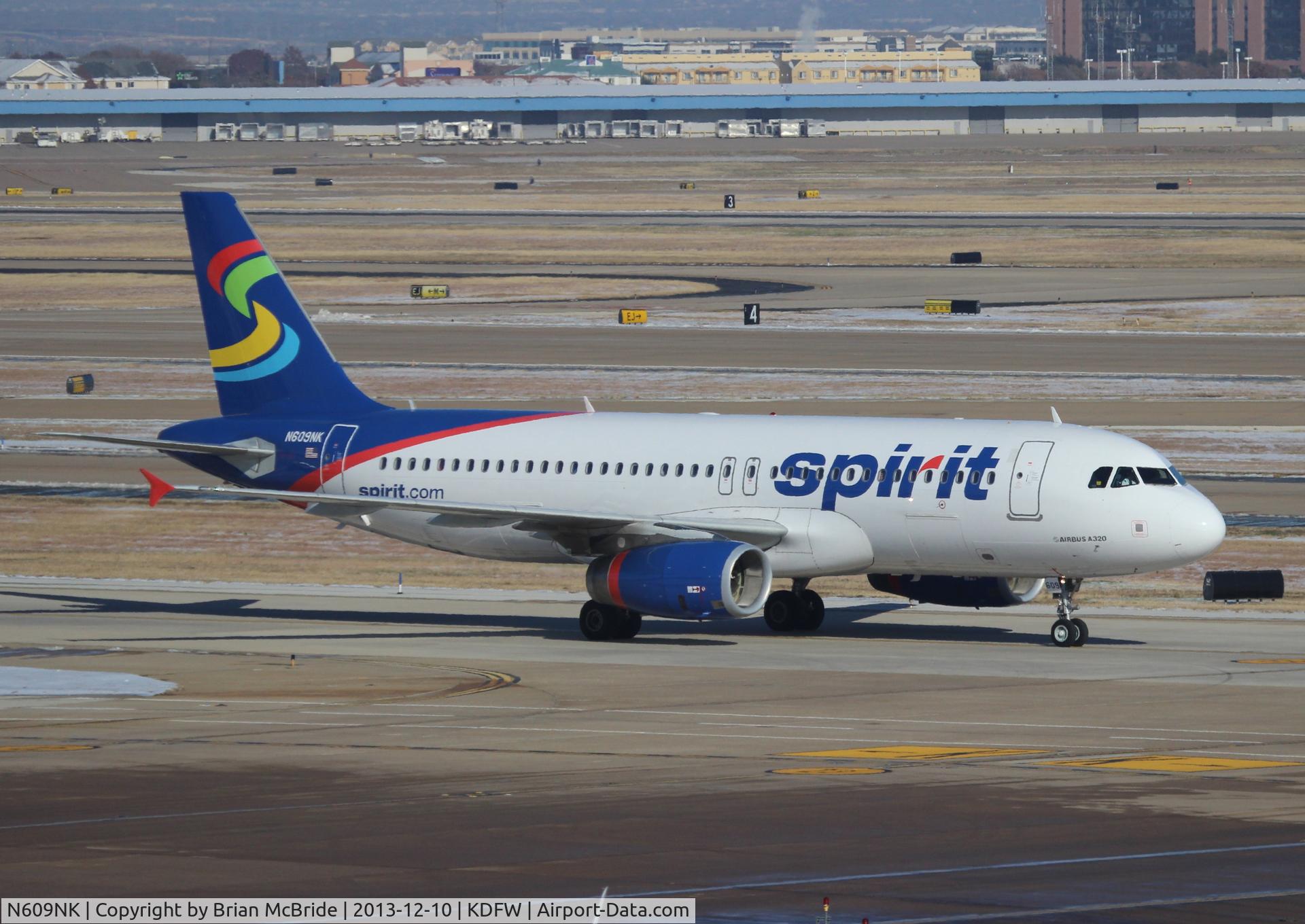 N609NK, 2011 Airbus A320-232 C/N 4951, Spirit Airlines. A320-232. N609NK cn 4951. Dallas - Fort Worth - International (DFW KDFW). Image © Brian McBride. 10 December 2013