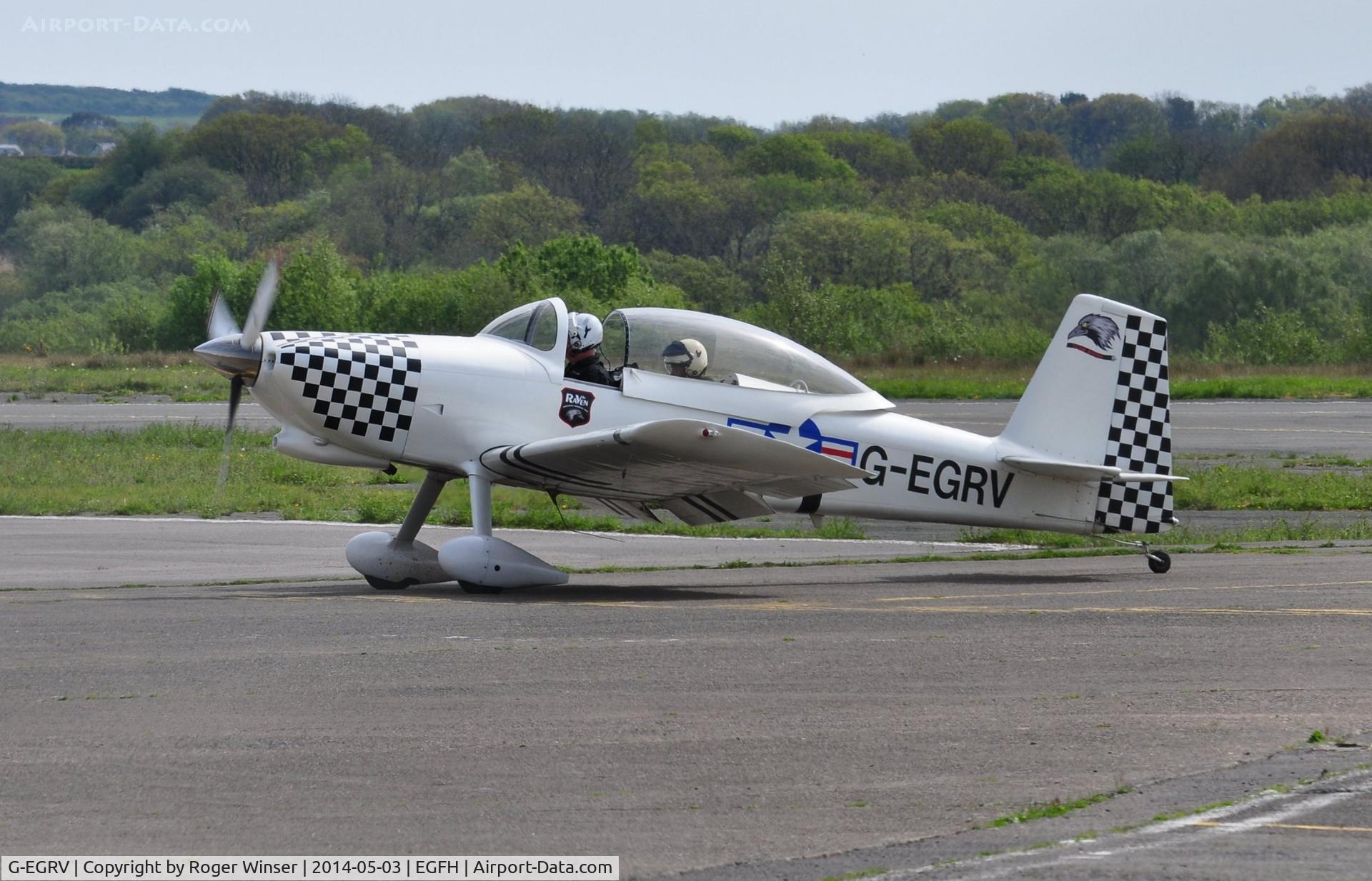 G-EGRV, 2007 Vans RV-8 C/N PFA 303-13639, Raven 3 of Team Raven returning from 5-ship formation aerobatics practice.