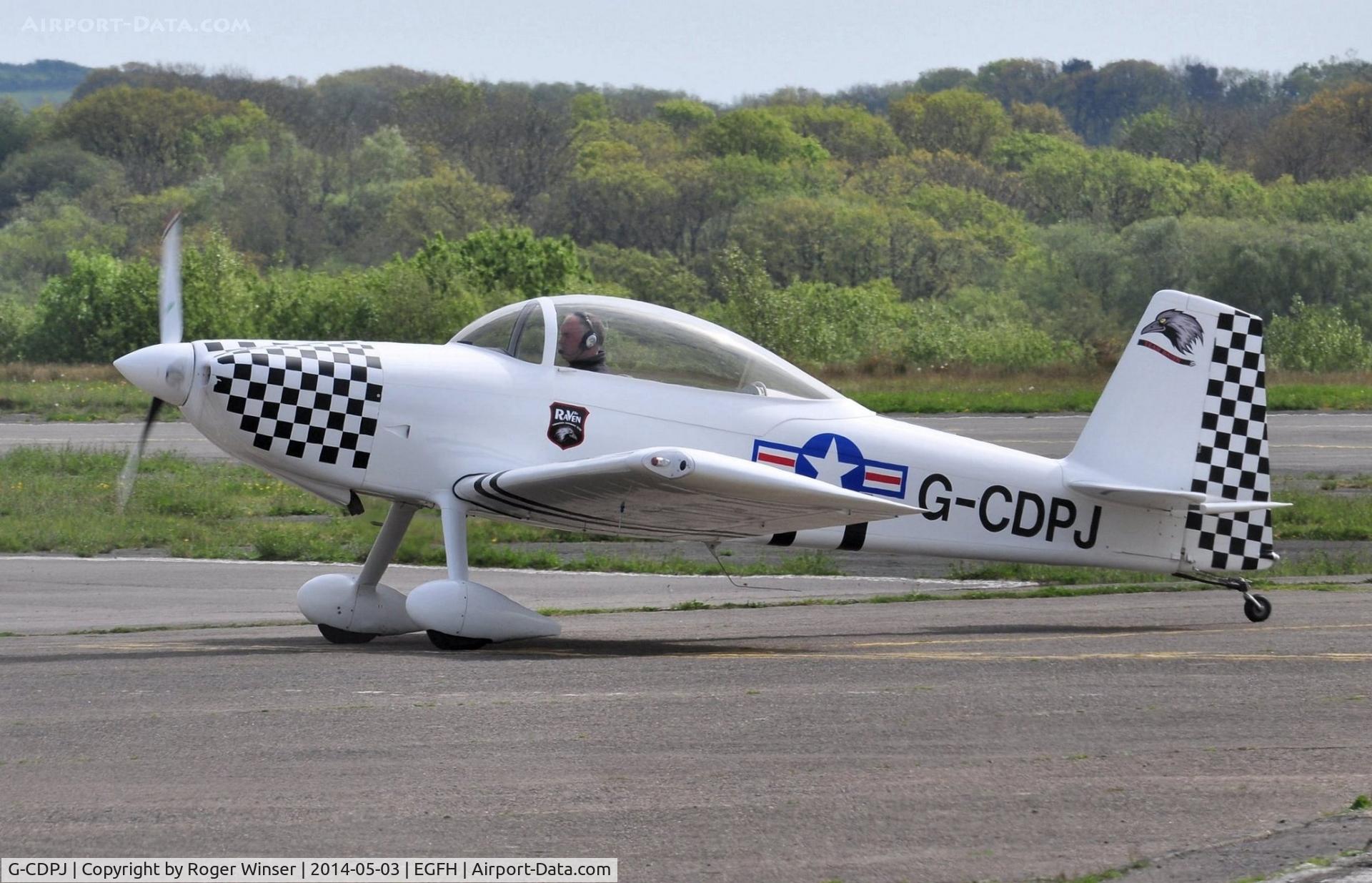 G-CDPJ, 2006 Vans RV-8 C/N PFA 303-13295, Raven 5 of Team Raven returning from 5-ship formation change practice. Re-registered G-SOUT on 14th November 2014.