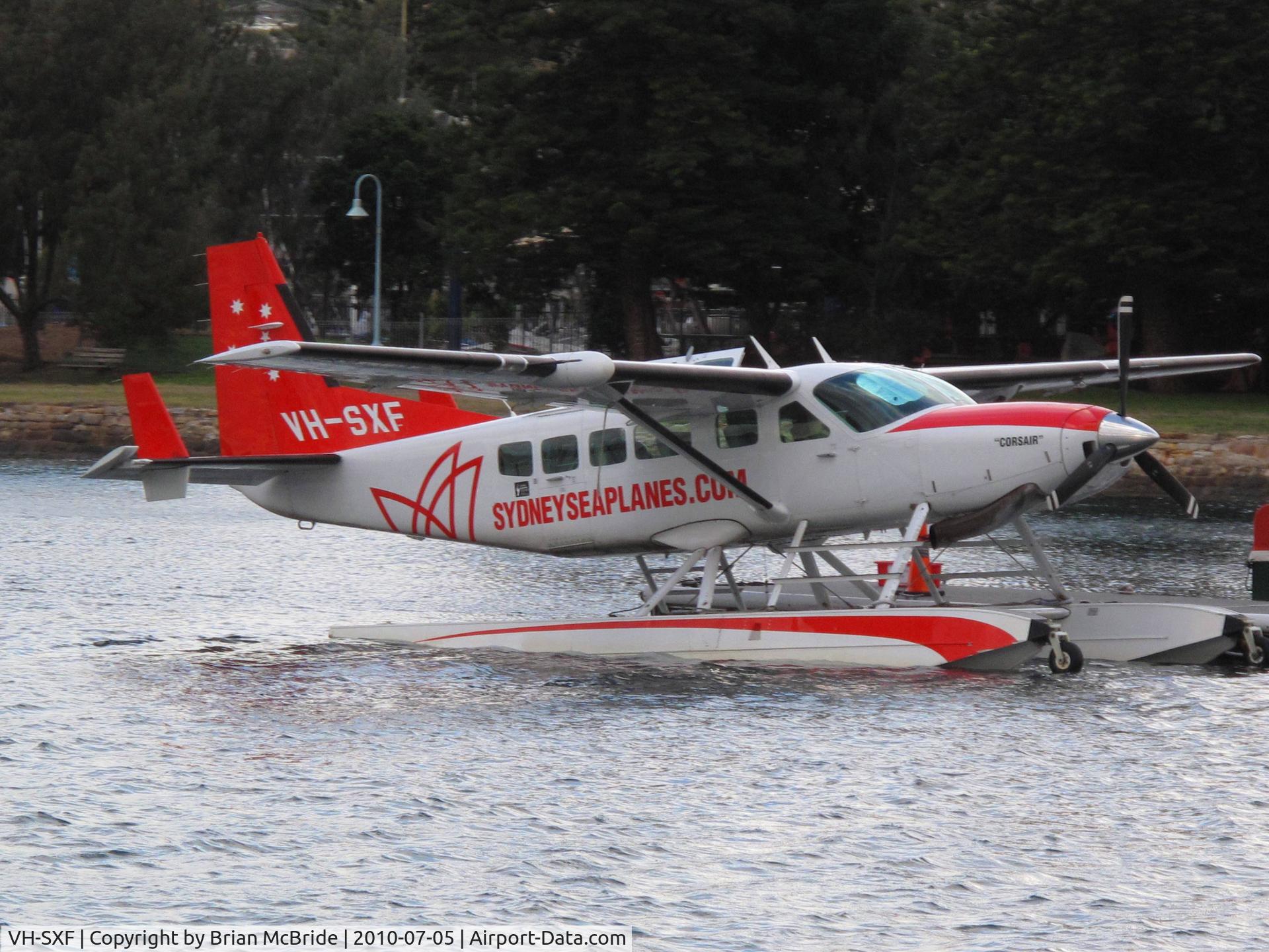 VH-SXF, Cessna 208 Caravan I C/N 20800, Sydney Seaplanes. Cessna 208 Caravan I. VH-SXF cn 20800 405. Rose Bay, Sydney Harbour. Image © Brian McBride. 05 July 2010