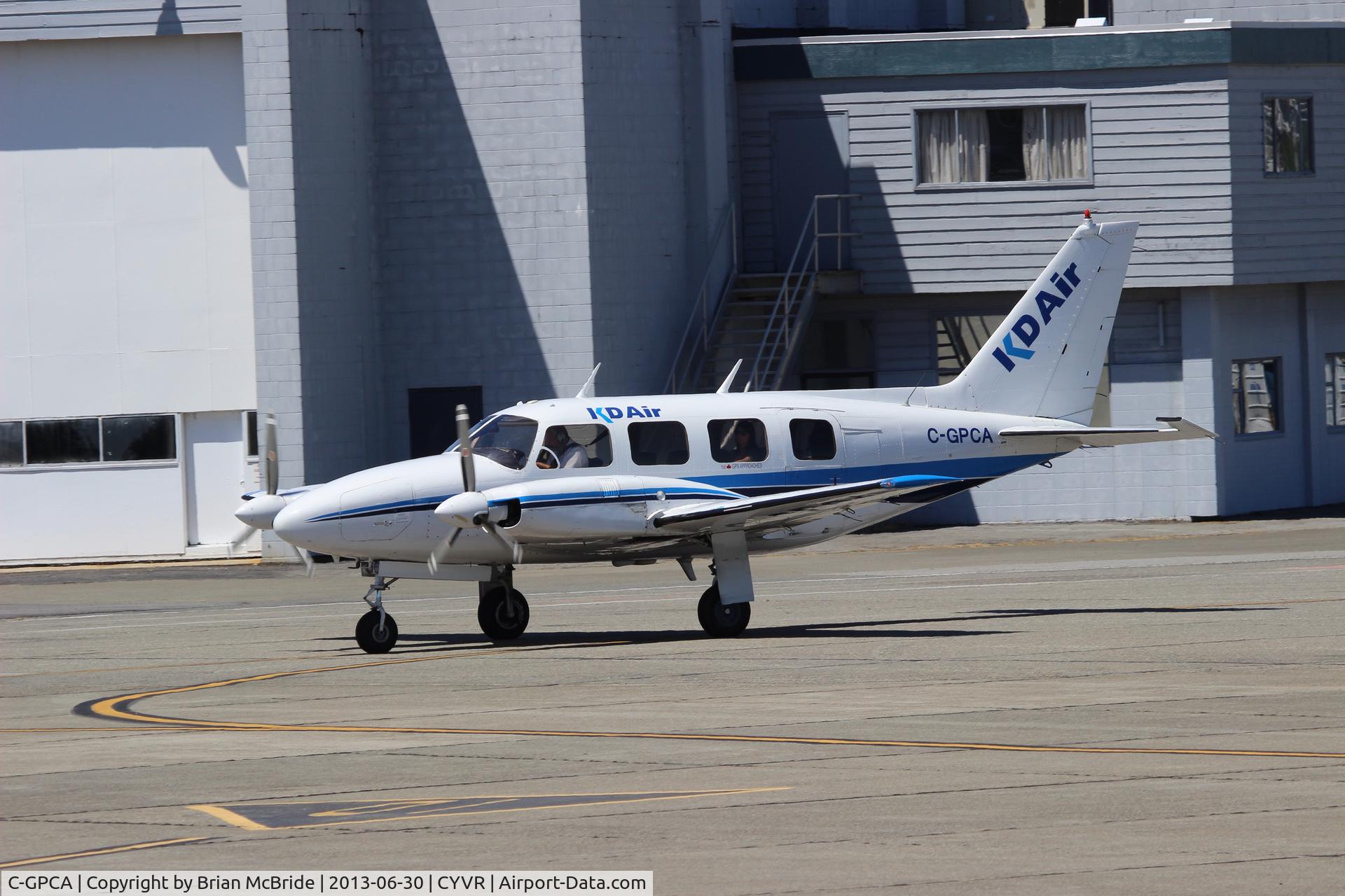 C-GPCA, 1969 Piper PA-31-310 Navajo C/N 31-42, KD Air. Piper PA-31-310 Navajo. C-GPCA cn 31-42. Vancouver - International (YVR CYVR). Image © Brian McBride. 30 June 2013