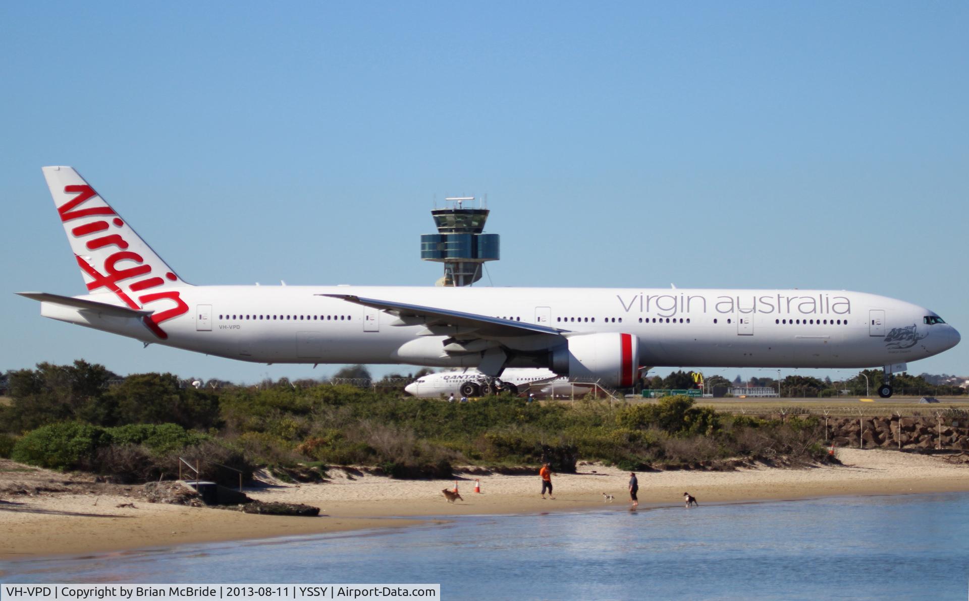 VH-VPD, 2009 Boeing 777-3ZG/ER C/N 37938, Virgin Australia Airlines. 777-3ZGER. VH-VPD cn 37938 756 .Sydney - Kingsford Smith International (Mascot) (SYD YSSY). Image © Brian McBride. 11 August 2013