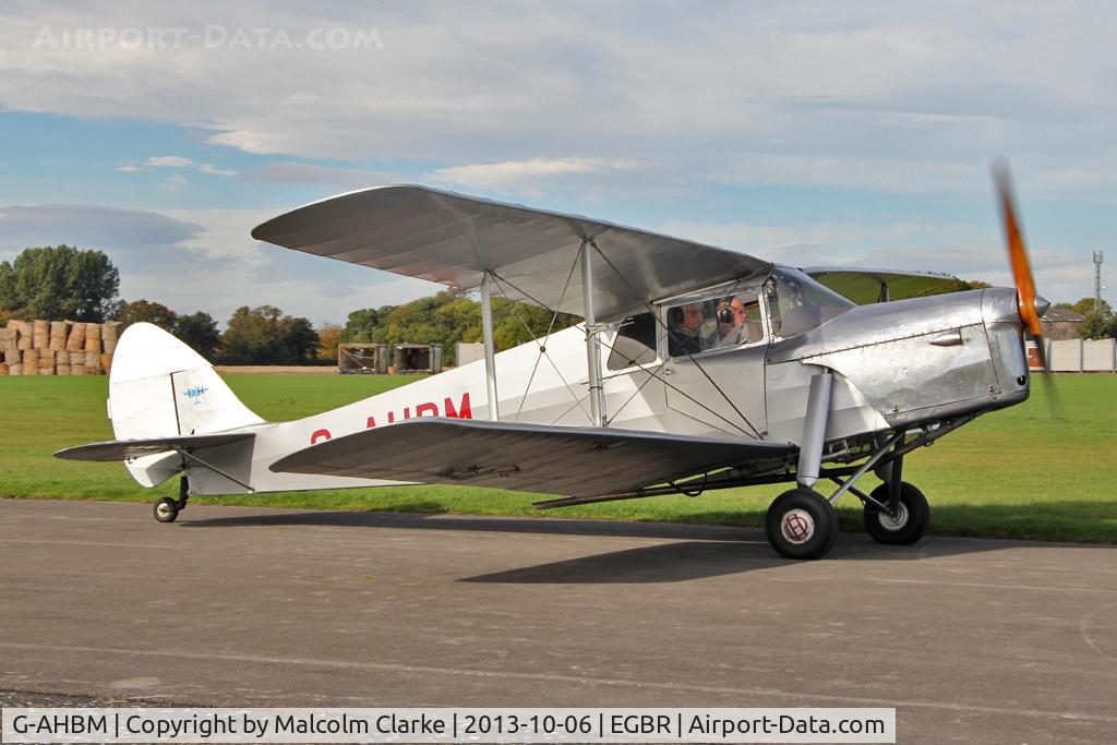 G-AHBM, 1935 De Havilland DH.87B Hornet Moth C/N 8126, De Havilland DH-87B Hornet Moth at The Real Aeroplane Club's Pre-Hibernation Fly-In, Breighton Airfield, October 2013.