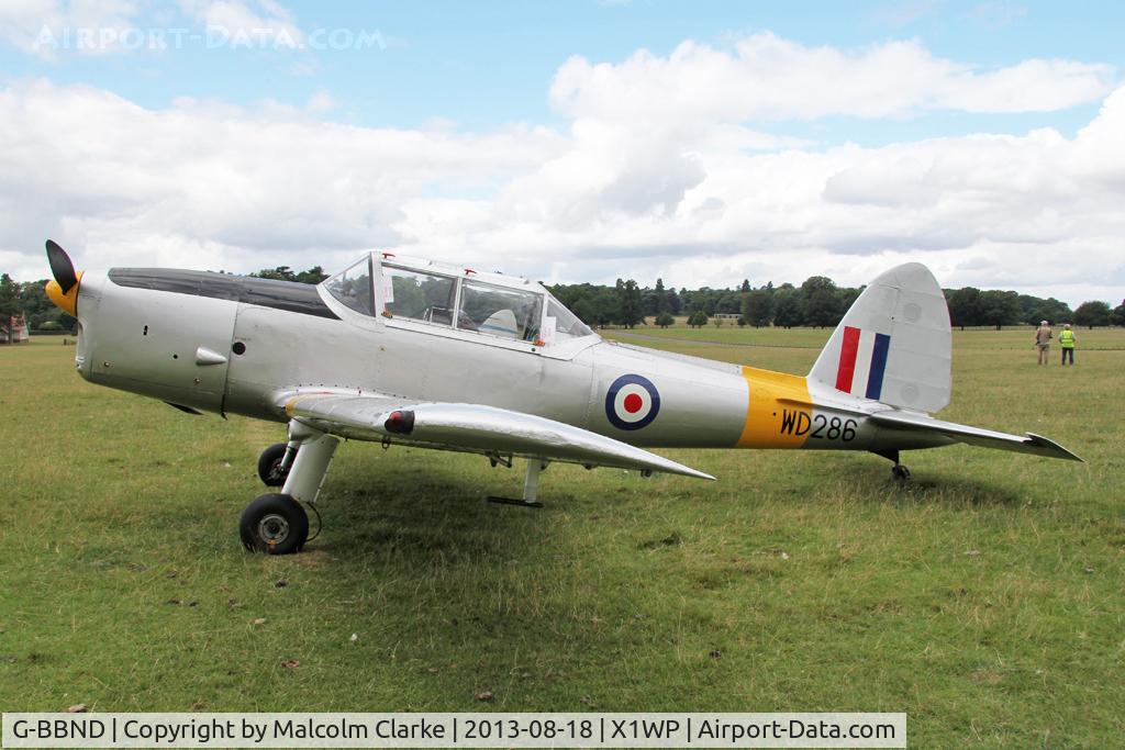 G-BBND, 1950 De Havilland DHC-1 Chipmunk T.10 C/N C1/0225, De Havilland DHC-1 Chipmunk 22 at The De Havilland Moth Club's 28th International Moth Rally at Woburn Abbey. August 2013.