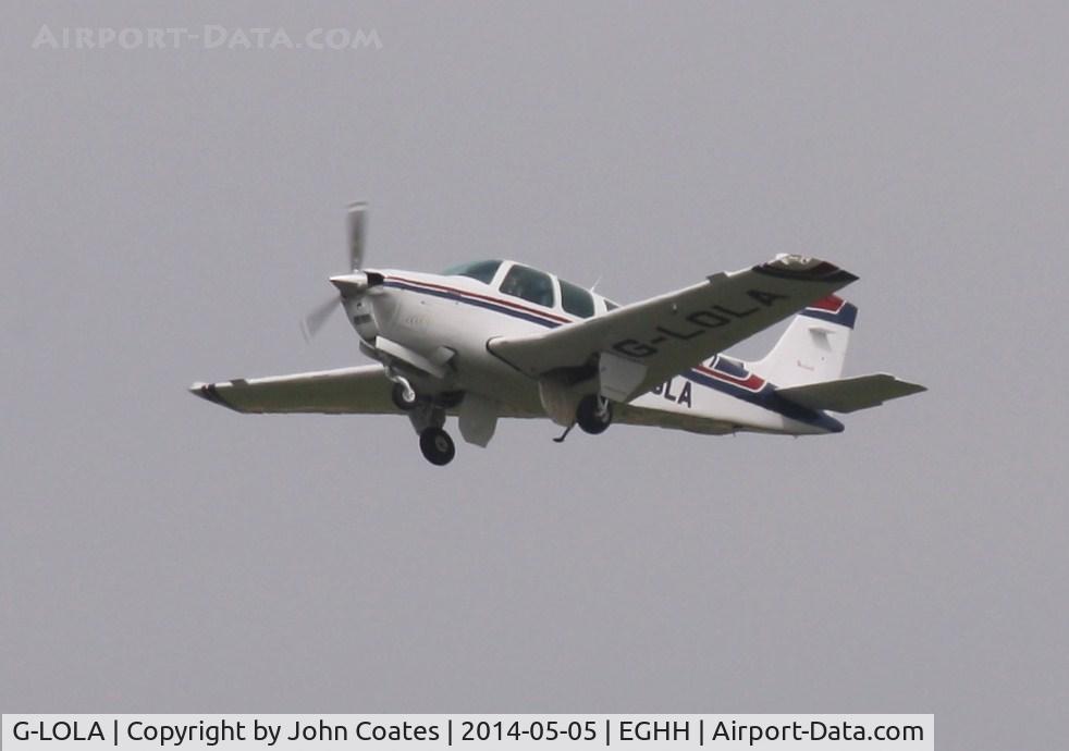 G-LOLA, 1984 Beech A36 Bonanza 36 C/N E-2116, Resident departing