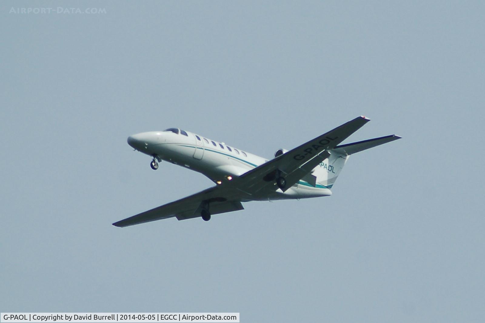 G-PAOL, 2008 Cessna 525B CitationJet CJ3 C/N 525B-0232, Cessna 525B CitationJet3 on approach to Manchester Airport.