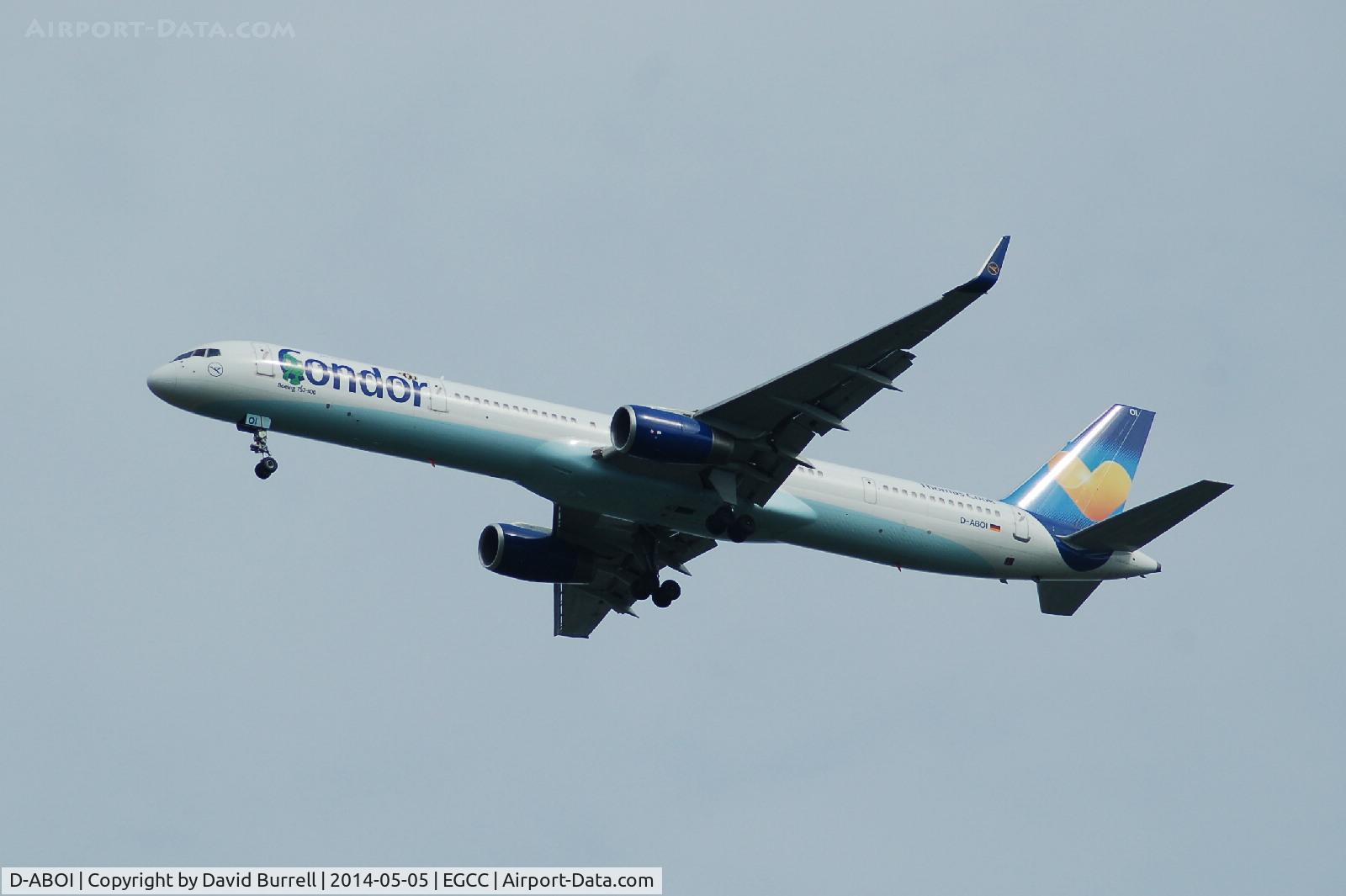 D-ABOI, 2000 Boeing 757-330 C/N 29018, Condor Boeing 737-330 on approach to Manchester Airport.