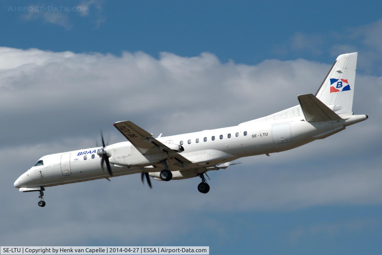 SE-LTU, 1999 Saab 2000 C/N 2000-062, Saab 2000 of Braathens Regional on short finals to Stockholm Arlanda airport, Sweden
