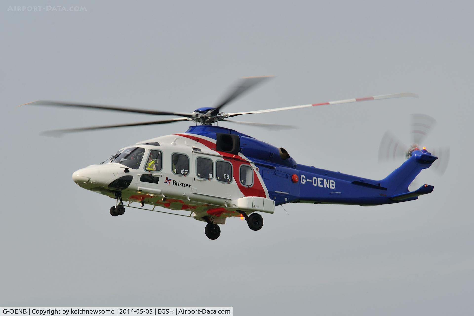 G-OENB, 2013 AgustaWestland AW189 C/N 49008, First flight since delivery !