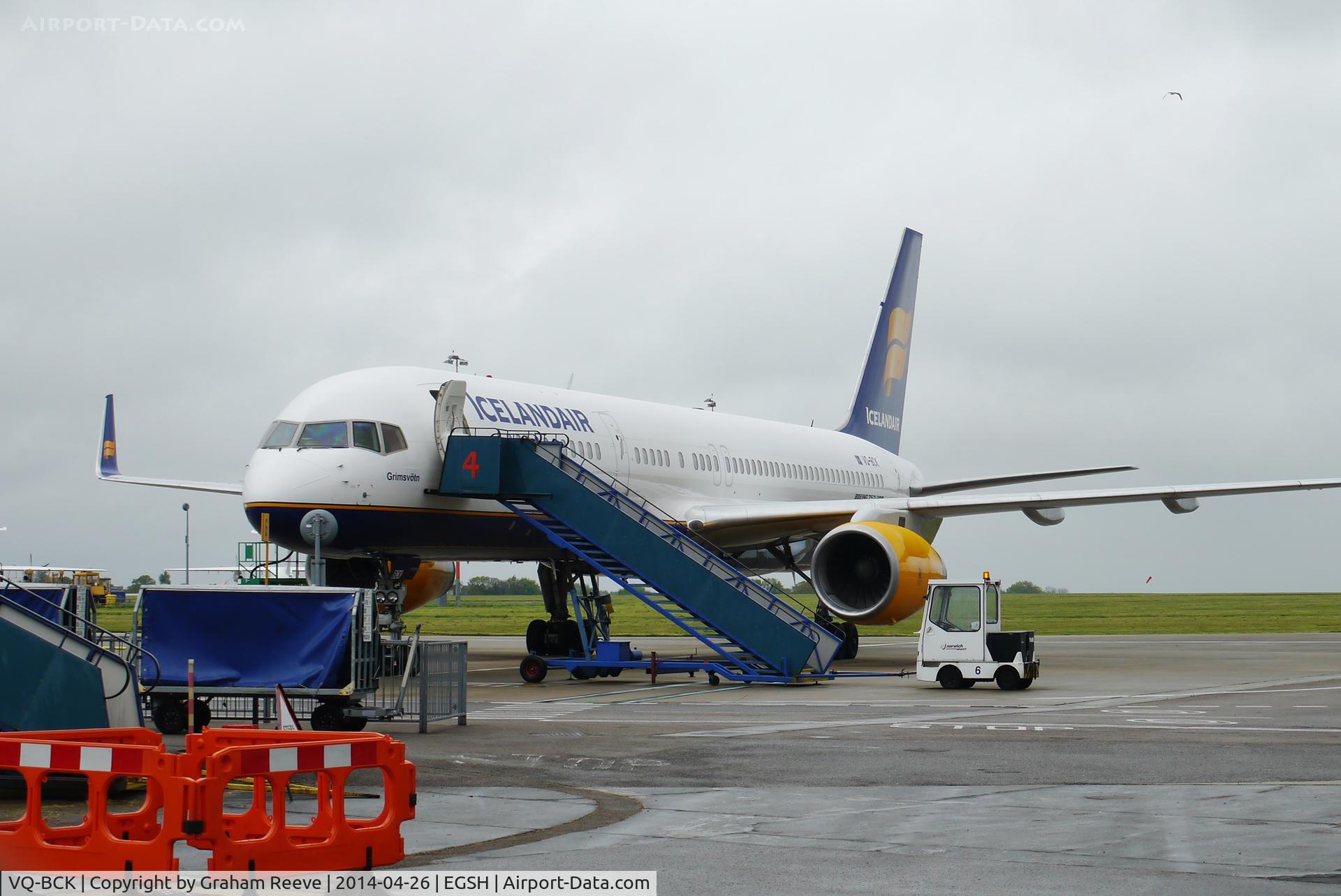 VQ-BCK, 1994 Boeing 757-256 C/N 26245, Parked at Norwich.