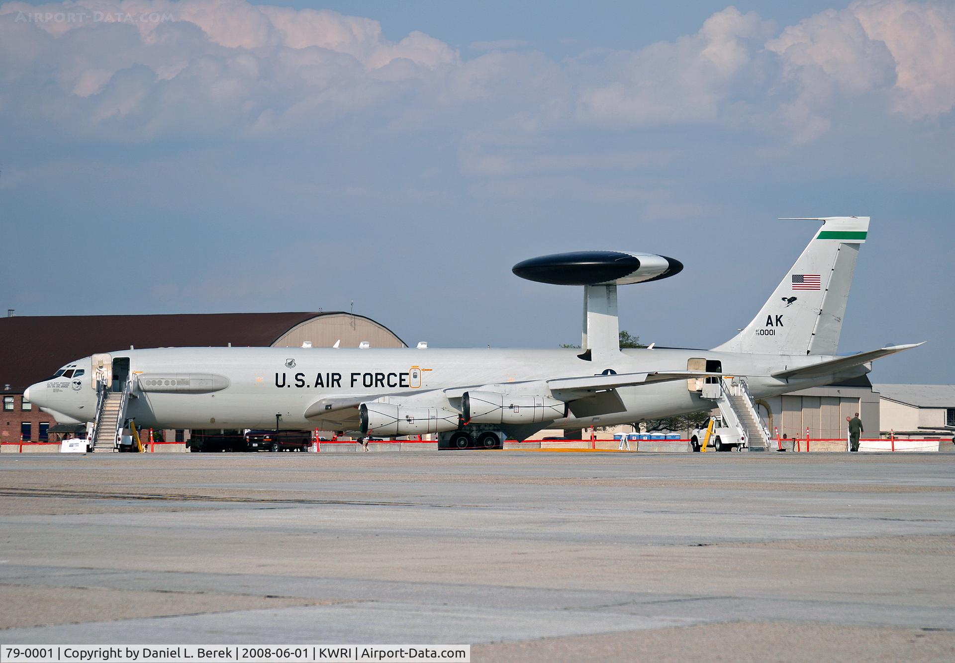 79-0001, 1979 Boeing E-3B Sentry C/N 21755, Nice seeing one of these in person!  Twilight hours of the MacGuire Air Force Base open house, 2008.  A very cool aircraft, indeed!