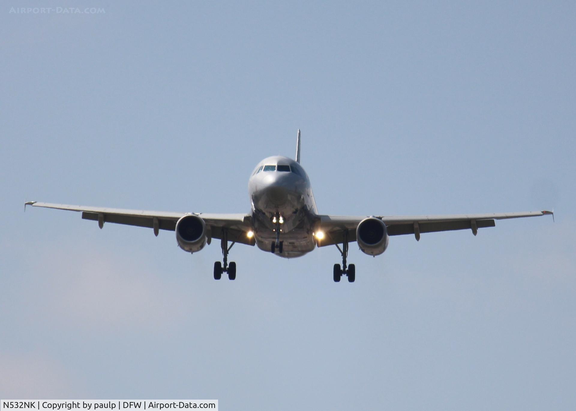 N532NK, 2007 Airbus A319-132 C/N 3165, At DFW.