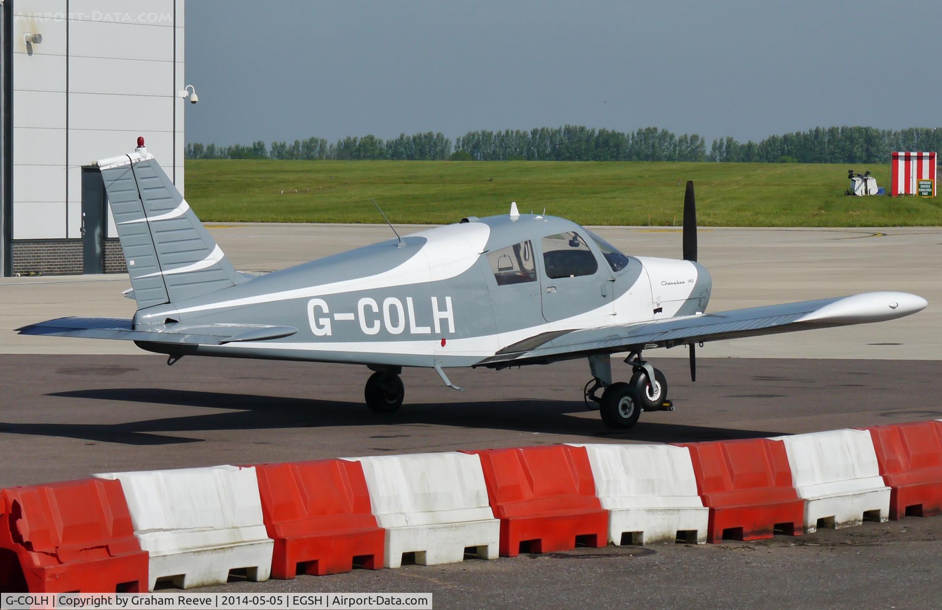 G-COLH, 1967 Piper PA-28-140 Cherokee C/N 28-23143, Parked at Norwich.