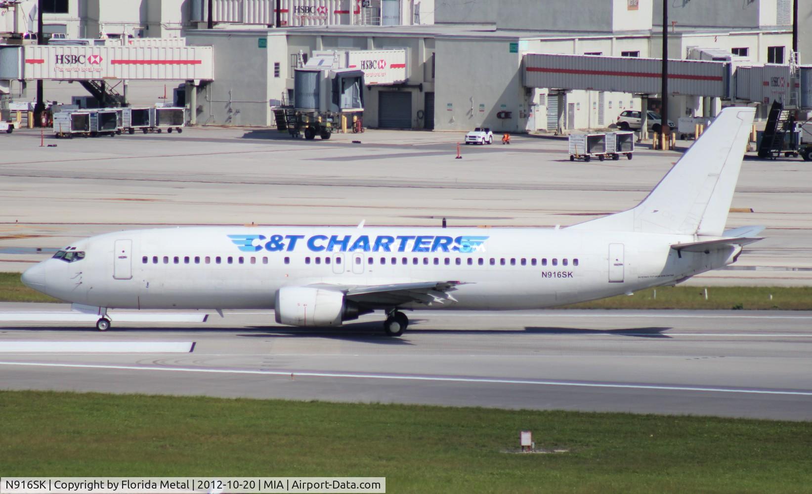 N916SK, 1991 Boeing 737-4Q8 C/N 24706, C and T Charters Bridge to Cuba 737-400