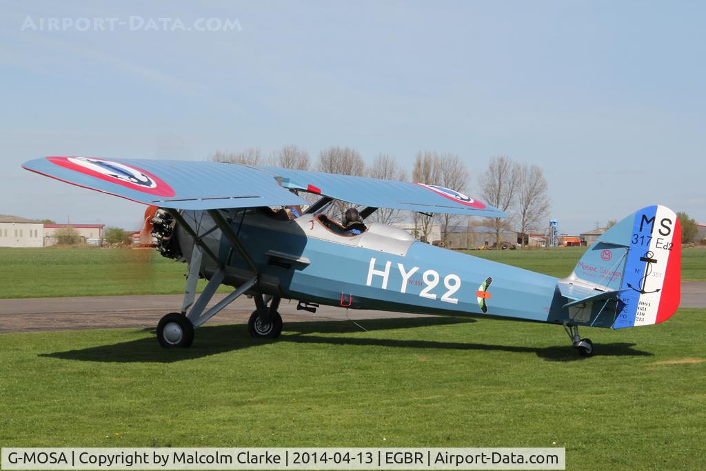 G-MOSA, 1952 Morane-Saulnier MS.317 C/N 351, Morane-Saulnier MS.317 at The Real Aeroplane Club's Early Bird Fly-In, Breighton Airfield, April 2014.