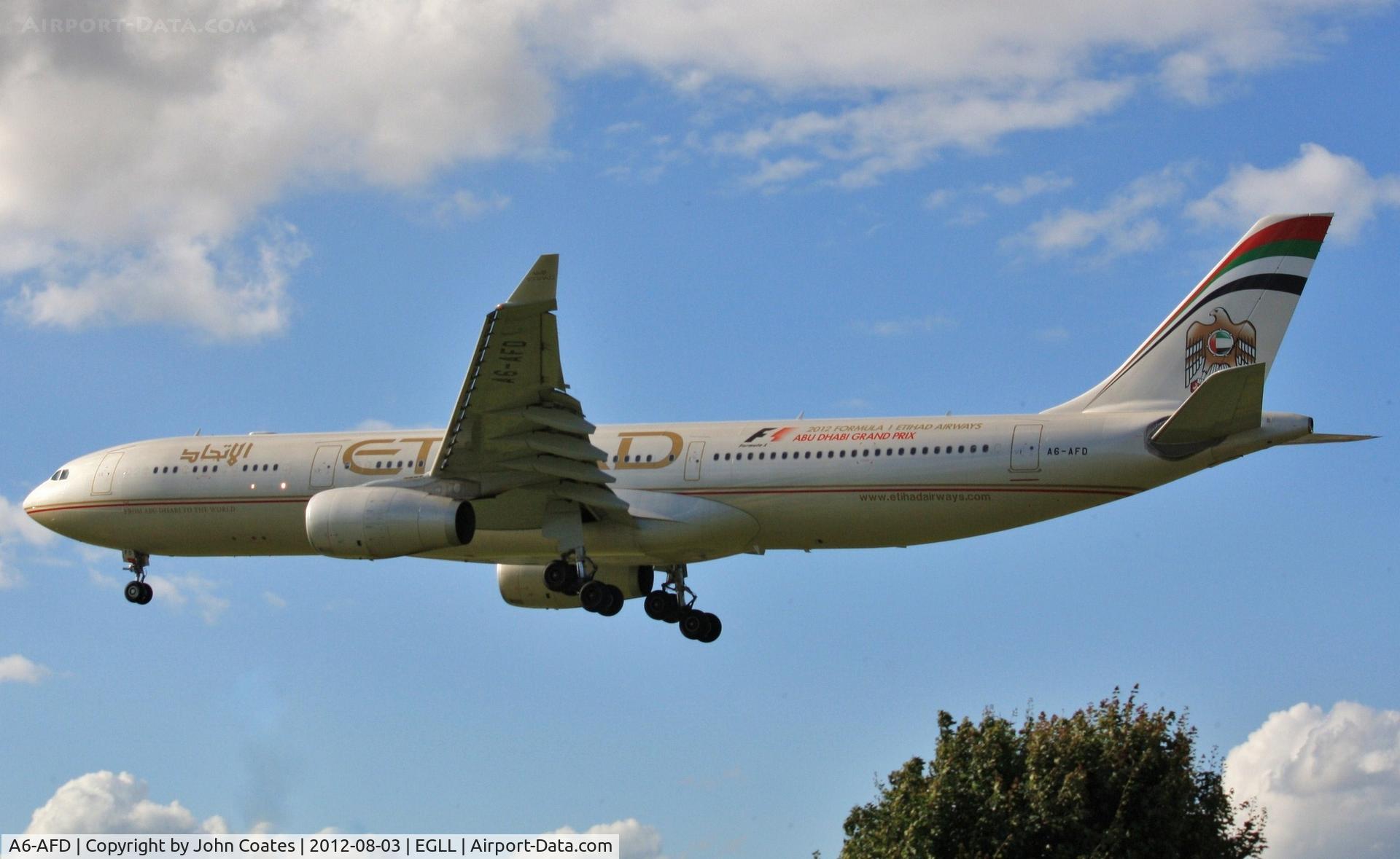 A6-AFD, 2011 Airbus A330-343X C/N 1205, Arrives 27L