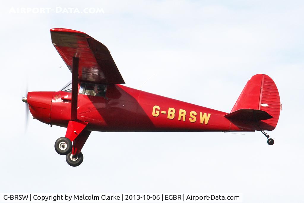 G-BRSW, 1946 Luscombe 8A C/N 3249, Luscombe 8A Silvaire at The Real Aeroplane Club's Pre-Hibernation Fly-In, Breighton Airfield, October 2013.
