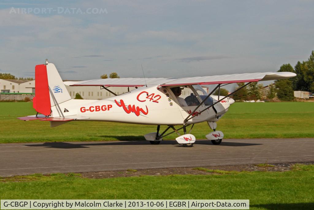 G-CBGP, 2001 Comco Ikarus C42 FB UK C/N PFA 322-13741, Ikarus C42 FB UK at The Real Aeroplane Club's Pre-Hibernation Fly-In, Breighton Airfield, October 2013.