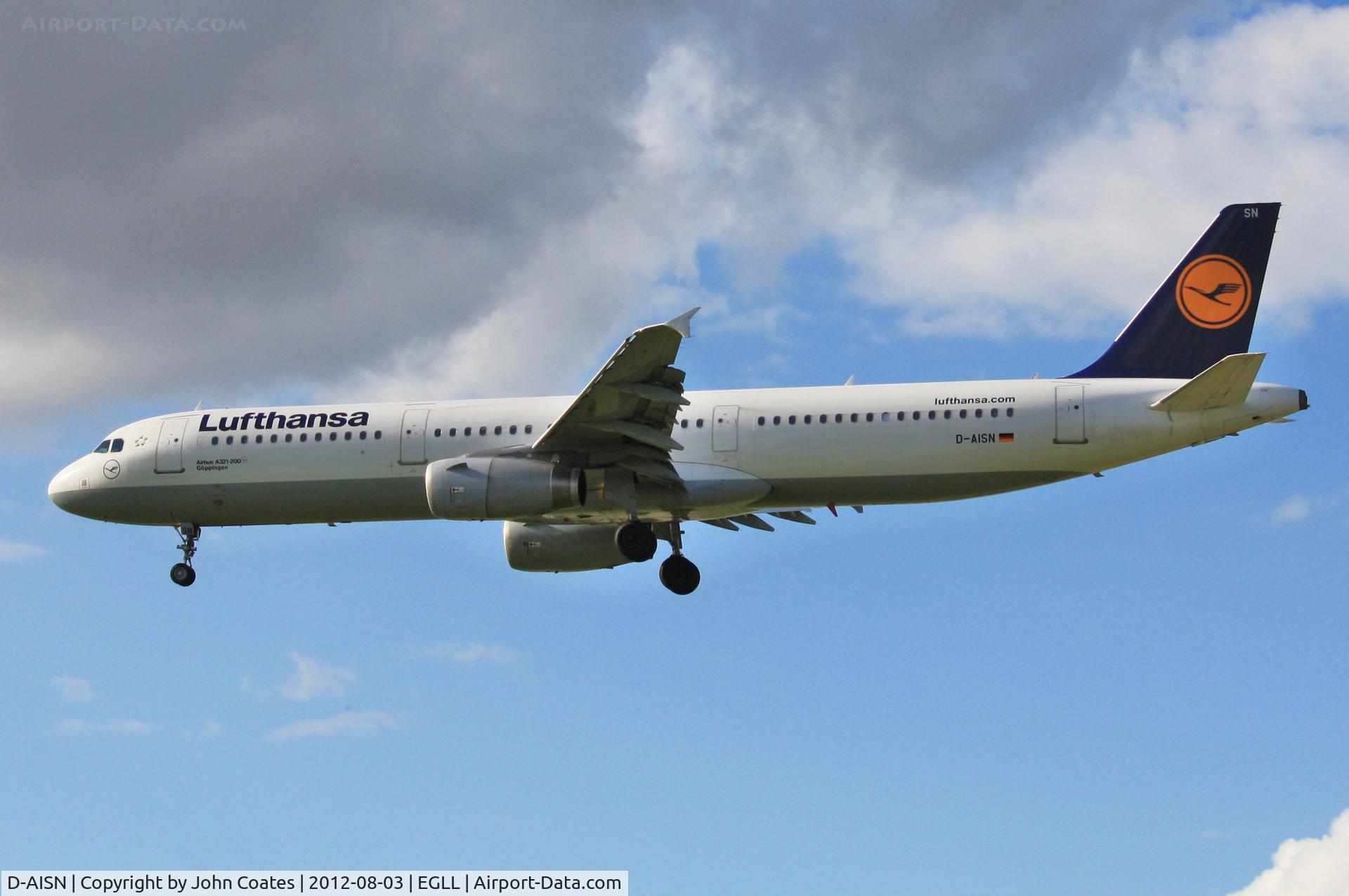 D-AISN, 2008 Airbus A321-231 C/N 3592, Finals 27L