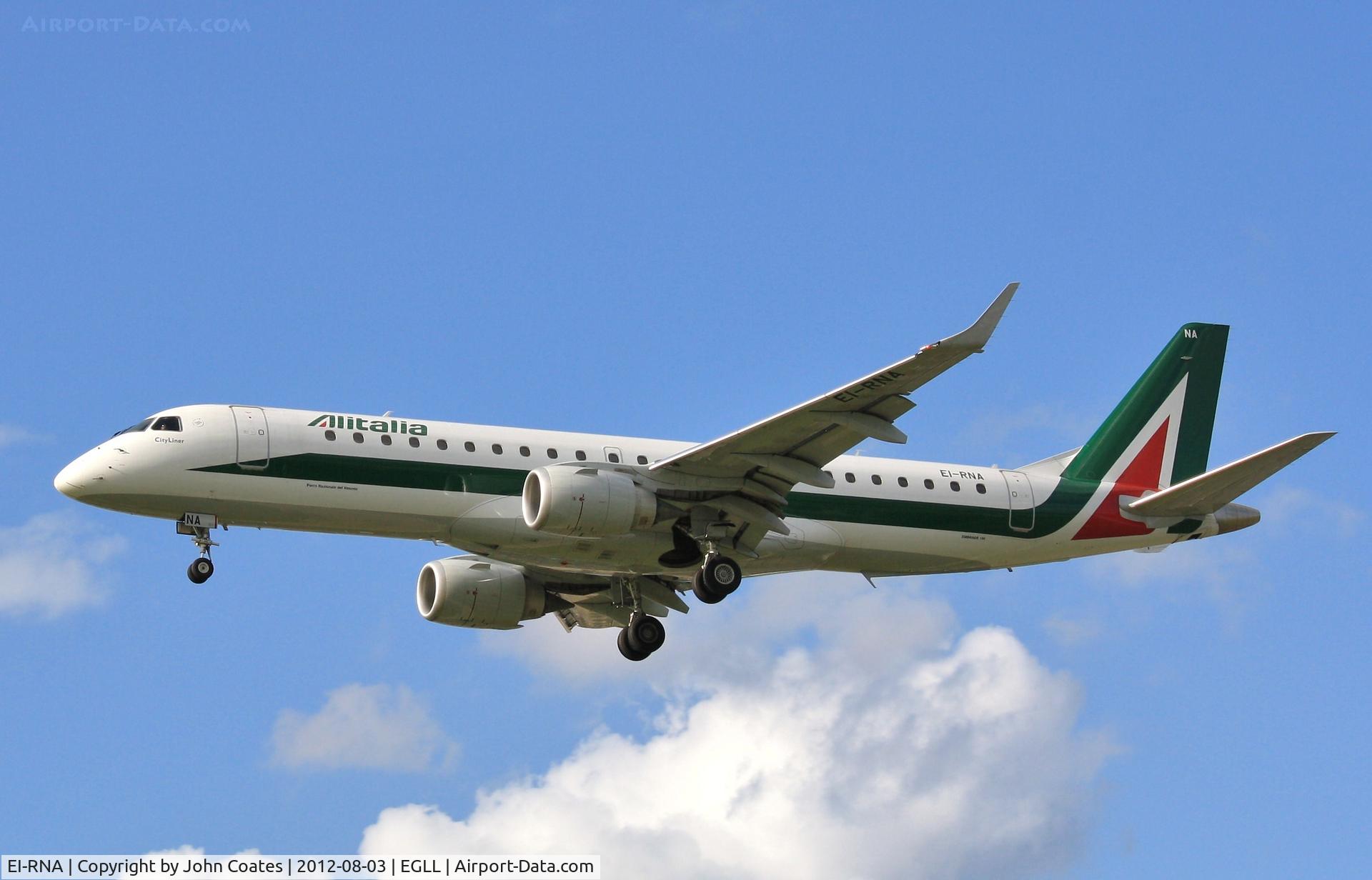 EI-RNA, 2011 Embraer 190LR (ERJ-190-100LR) C/N 19000470, Approach 27L
