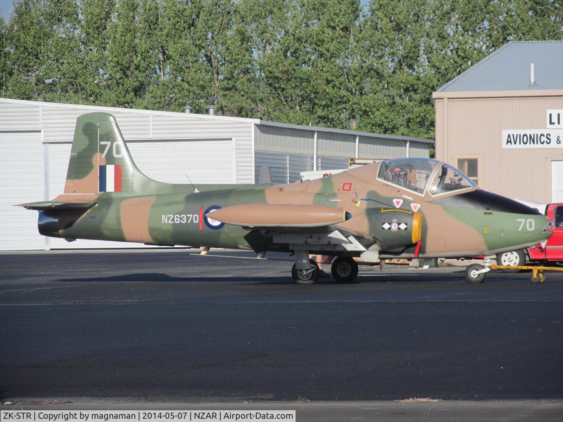 ZK-STR, 1972 BAC 167 Strikemaster Mk.88 C/N EEP/JP/310, One of quite a few now at Ardmore - disappeared back into hangar only a few seconds after this shot.