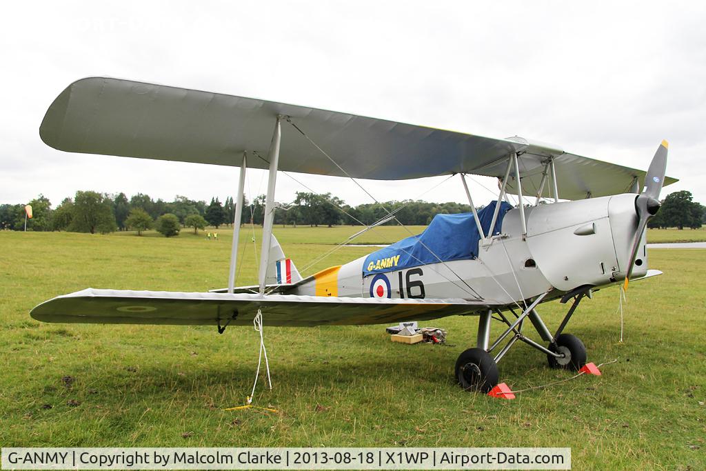 G-ANMY, 1942 De Havilland DH-82A Tiger Moth II C/N 85466, De Havilland DH-82A Tiger Moth II at The De Havilland Moth Club's 28th International Moth Rally at Woburn Abbey. August 2013.