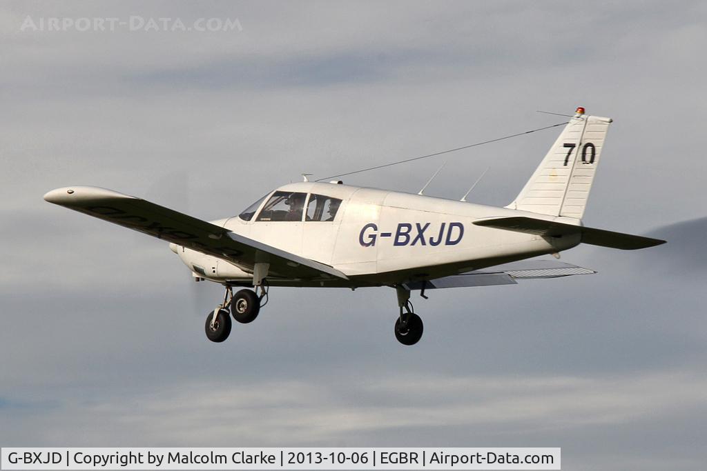 G-BXJD, 1967 Piper PA-28-180 Cherokee C/N 28-4215, Piper PA-28-180 Cherokee at The Real Aeroplane Club's Pre-Hibernation Fly-In, Breighton Airfield, October 2013.