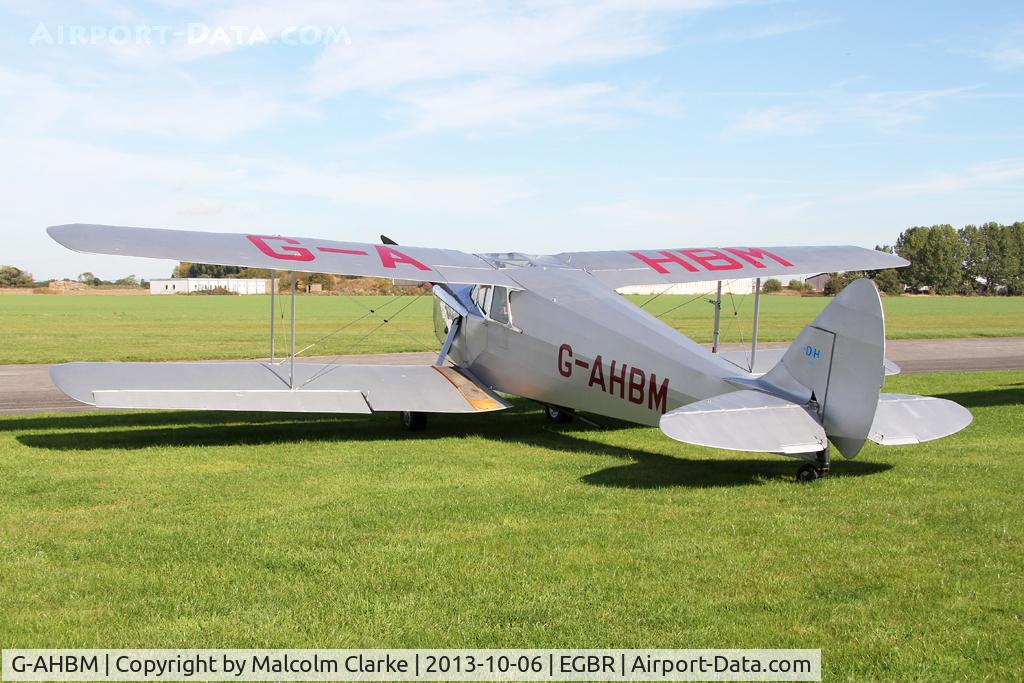 G-AHBM, 1935 De Havilland DH.87B Hornet Moth C/N 8126, De Havilland DH-87B Hornet Moth at The Real Aeroplane Club's Pre-Hibernation Fly-In, Breighton Airfield, October 2013.