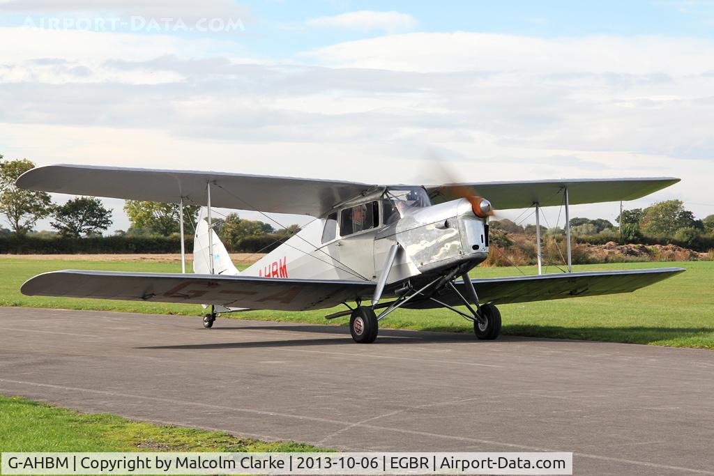 G-AHBM, 1935 De Havilland DH.87B Hornet Moth C/N 8126, De Havilland DH-87B Hornet Moth at The Real Aeroplane Club's Pre-Hibernation Fly-In, Breighton Airfield, October 2013.