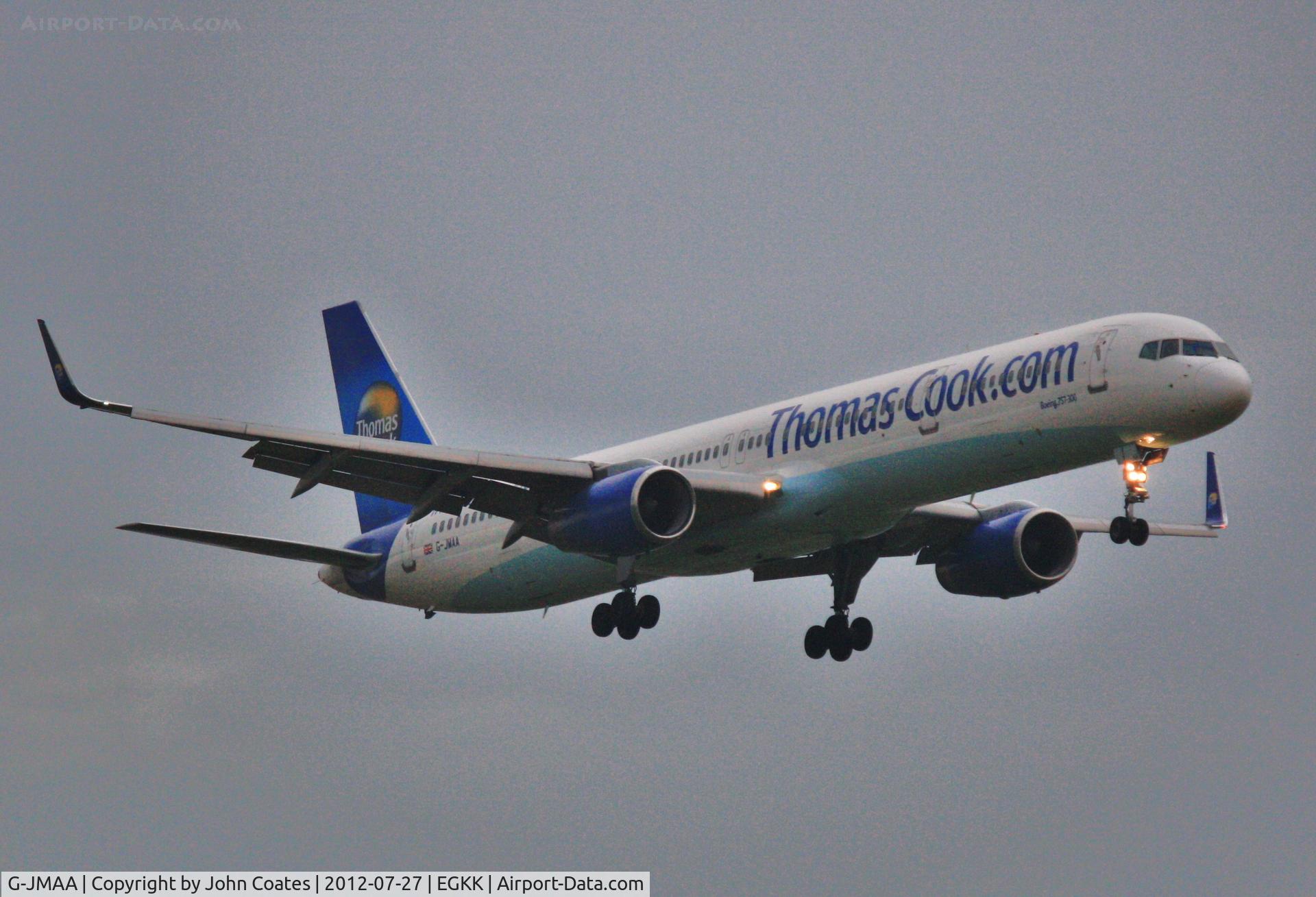 G-JMAA, 2001 Boeing 757-3CQ C/N 32241, Early arrival